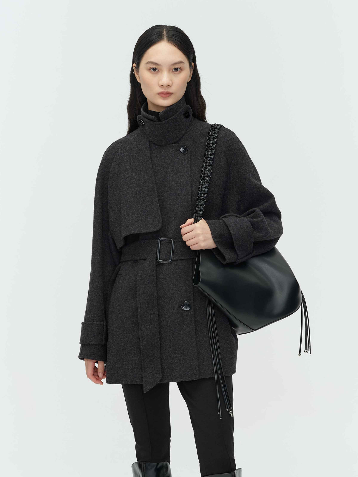 Stand Collar Double-Faced Coat