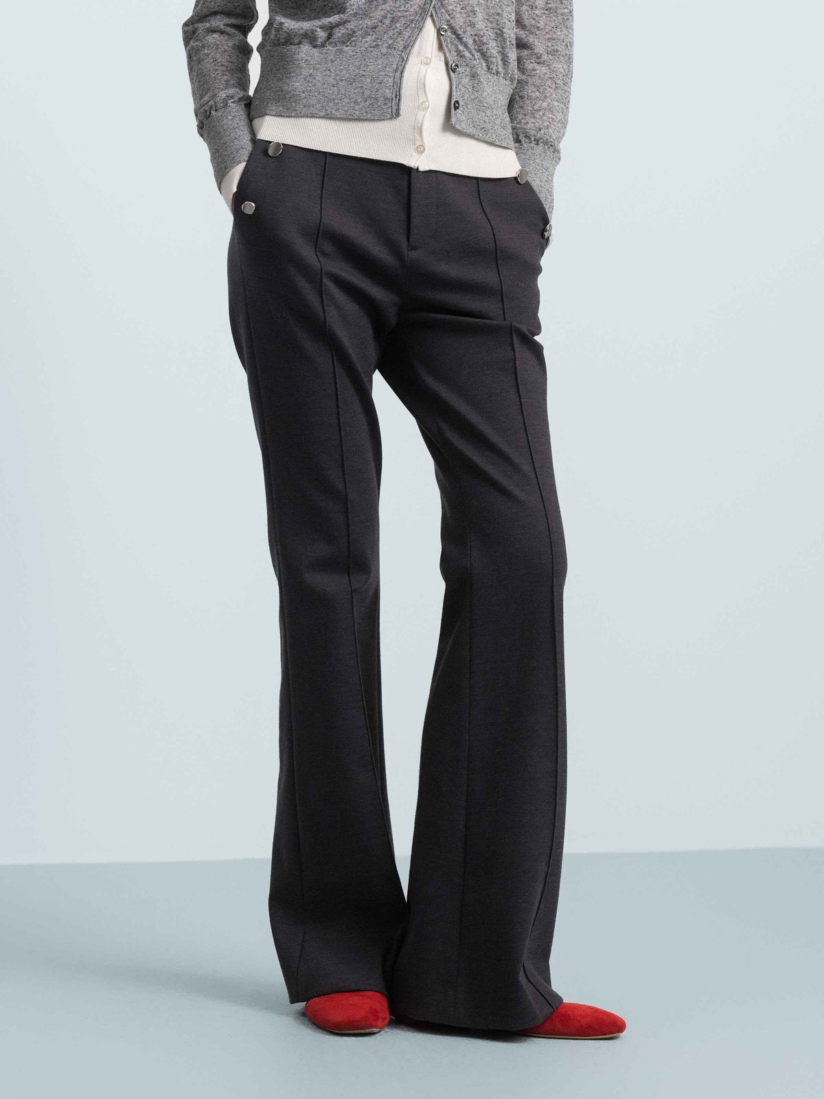 Wool Bootcut Trousers
