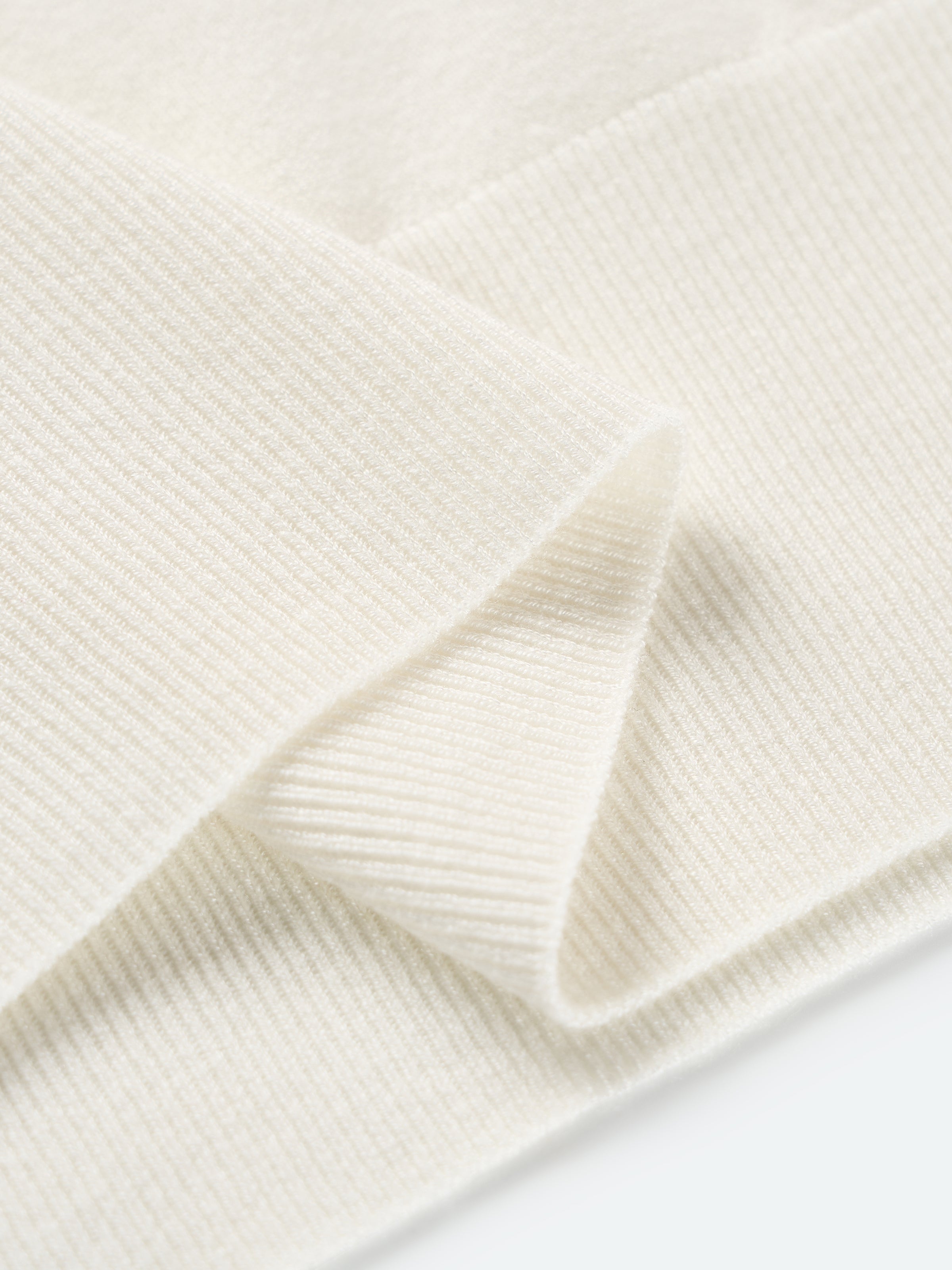 Off White Mulberry Silk Semi-High Neck Cap Sleeve Pullover