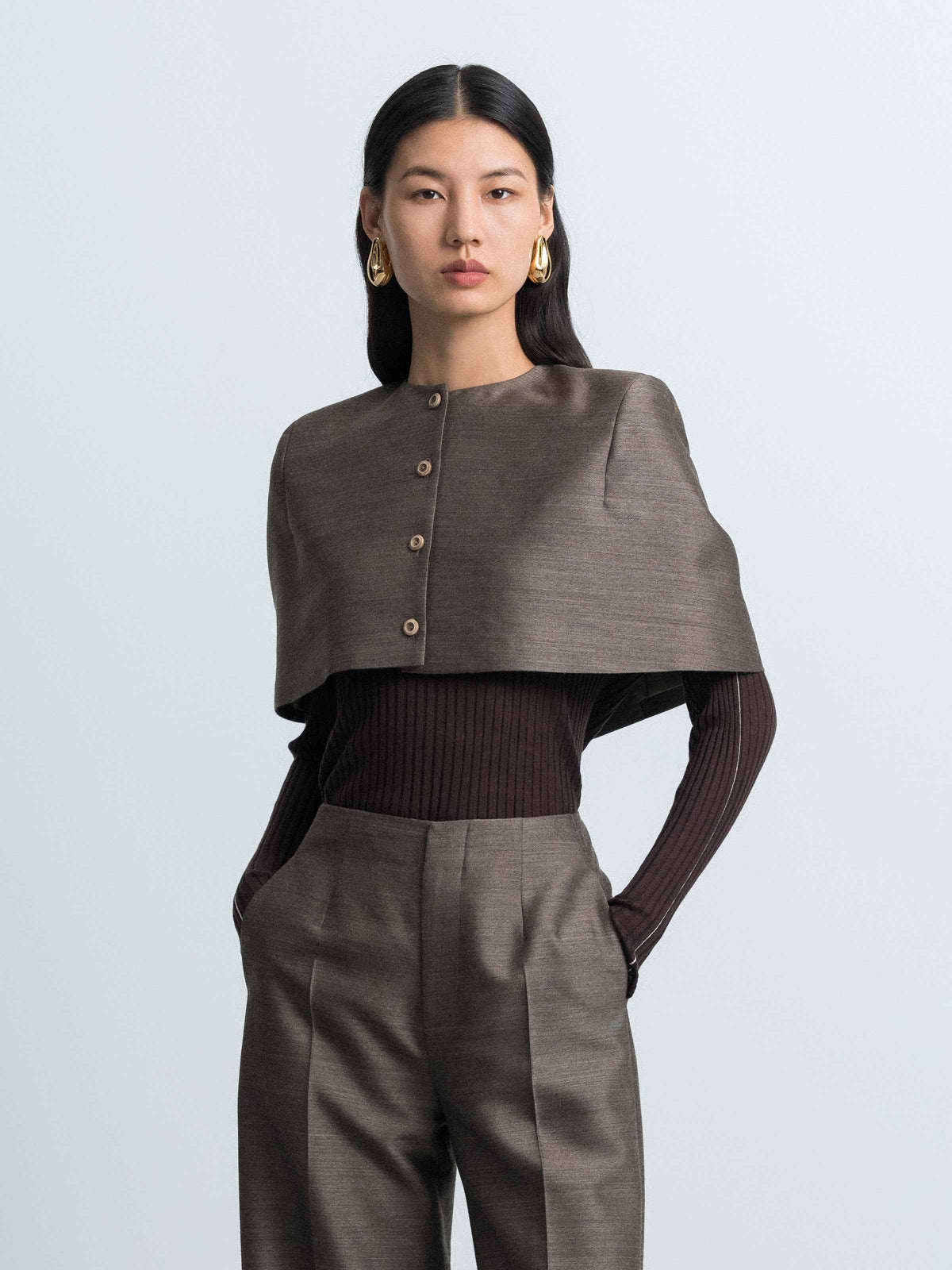 Single‑Breasted Short Cape
