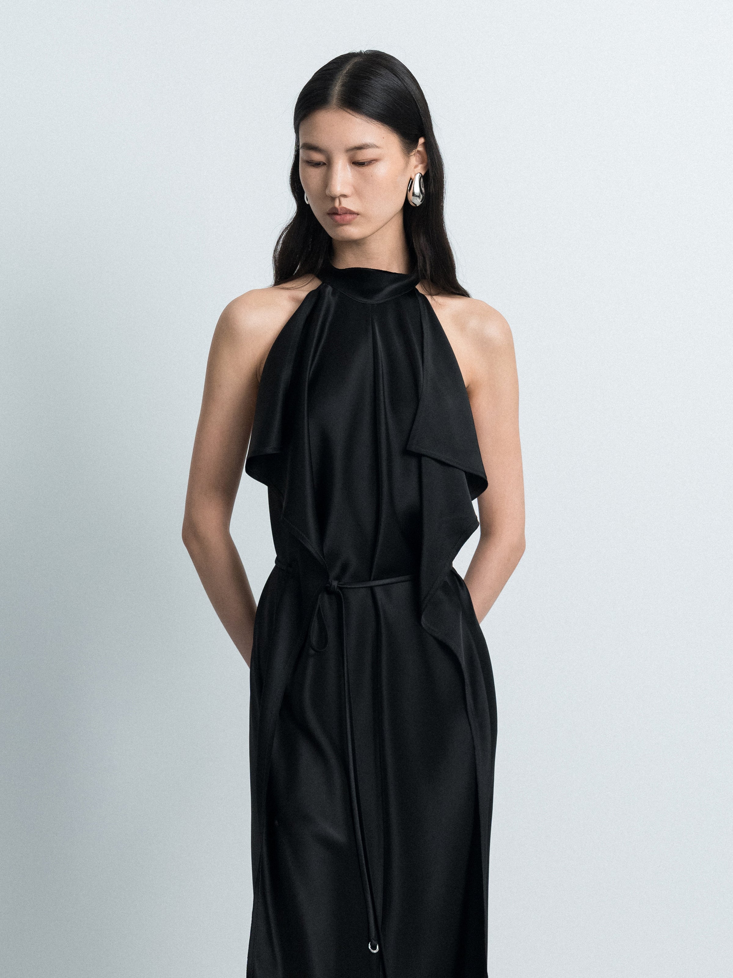 Sleeveless Dress with Ruffle Trims
