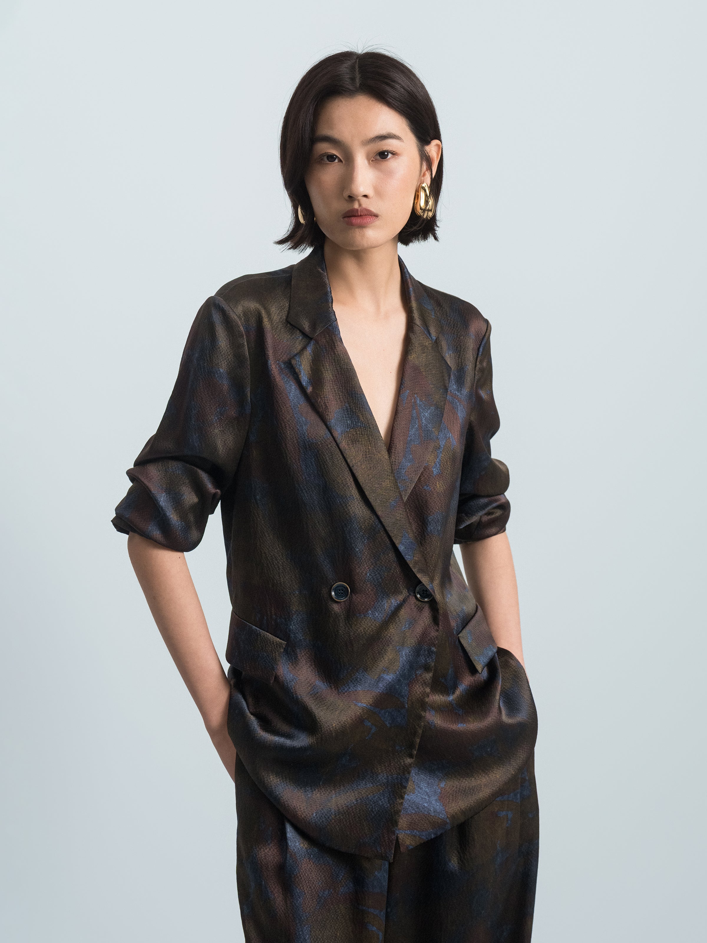 Printed Straight‑cut Suit