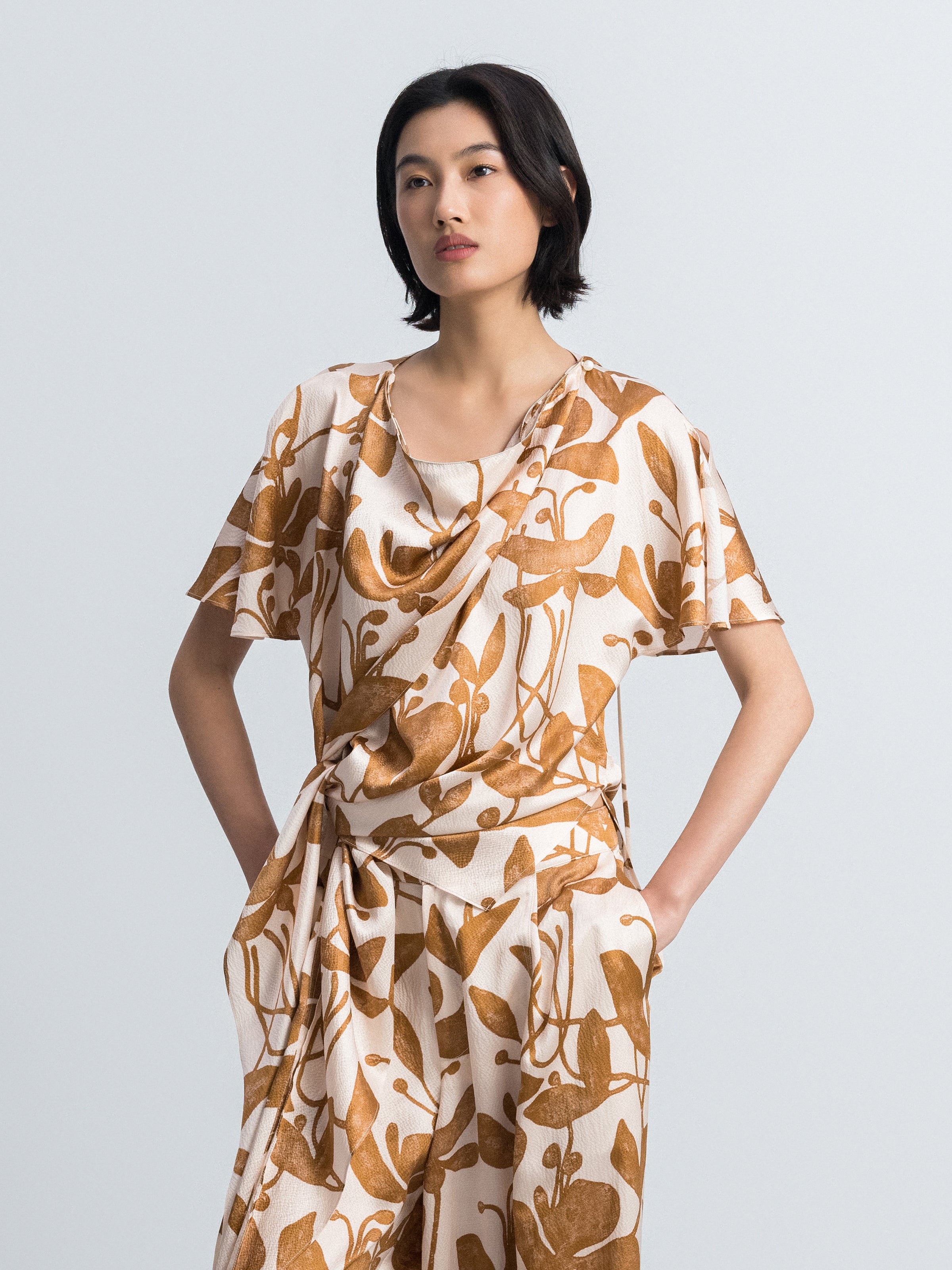Pattern Short-Sleeve Top