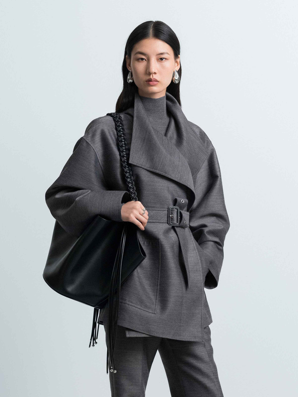 Wide‑Lapel Trench Coat