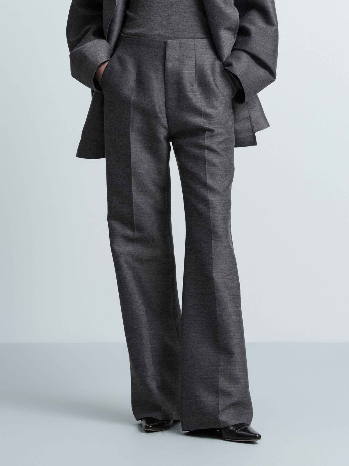 Continuous‑Waist Straight‑Leg Trousers