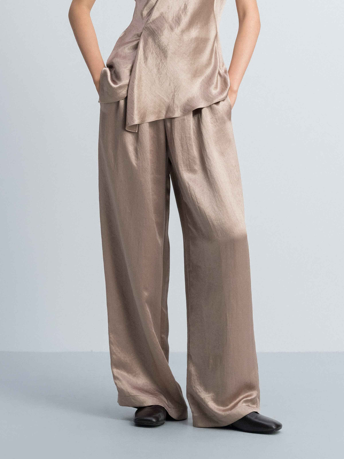 Coffee Brown Wide-Leg Pants