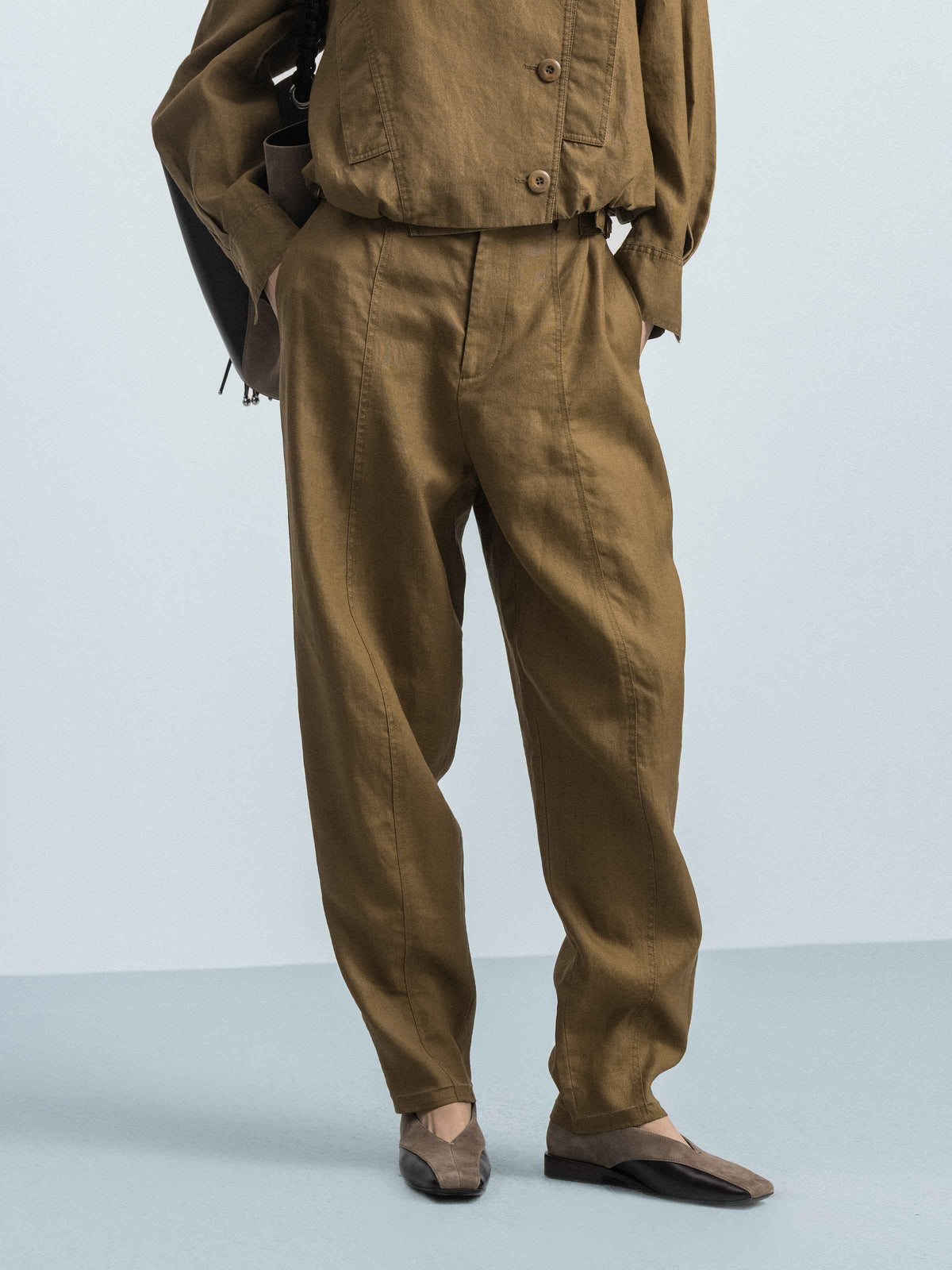 Linen Carrot‑shaped Trousers