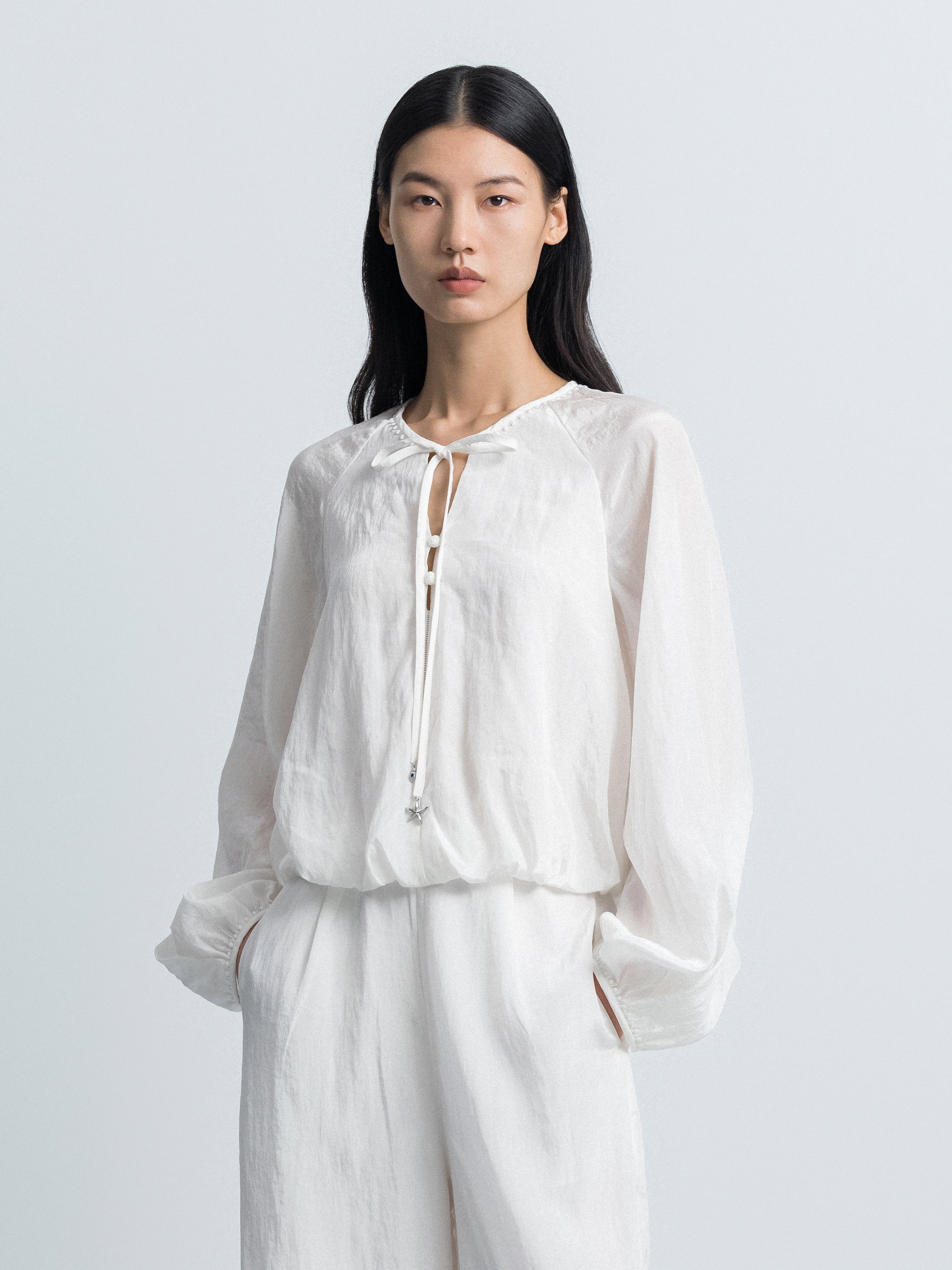 Off White Long-Sleeve Top
