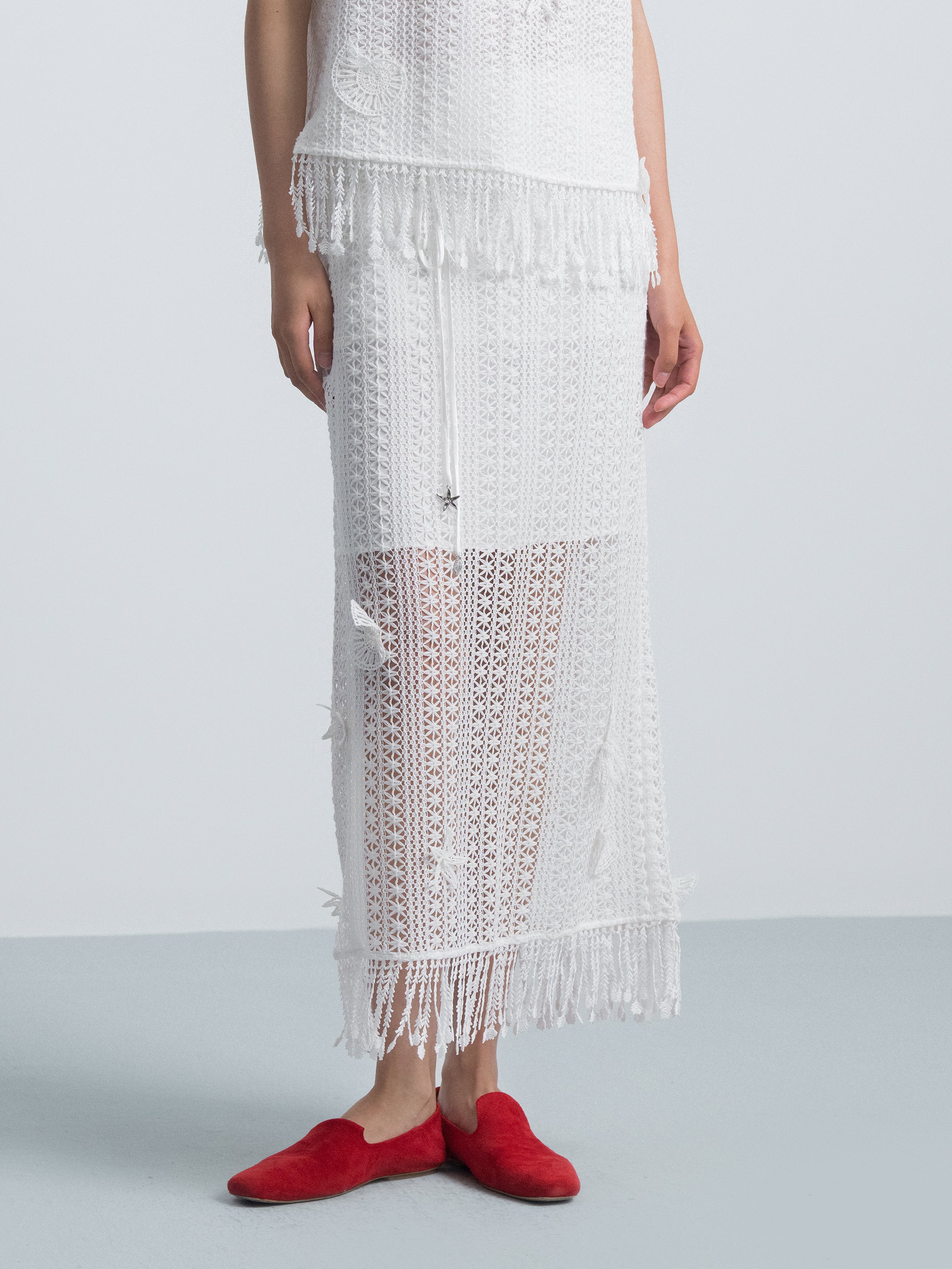 Off White Midi Skirt