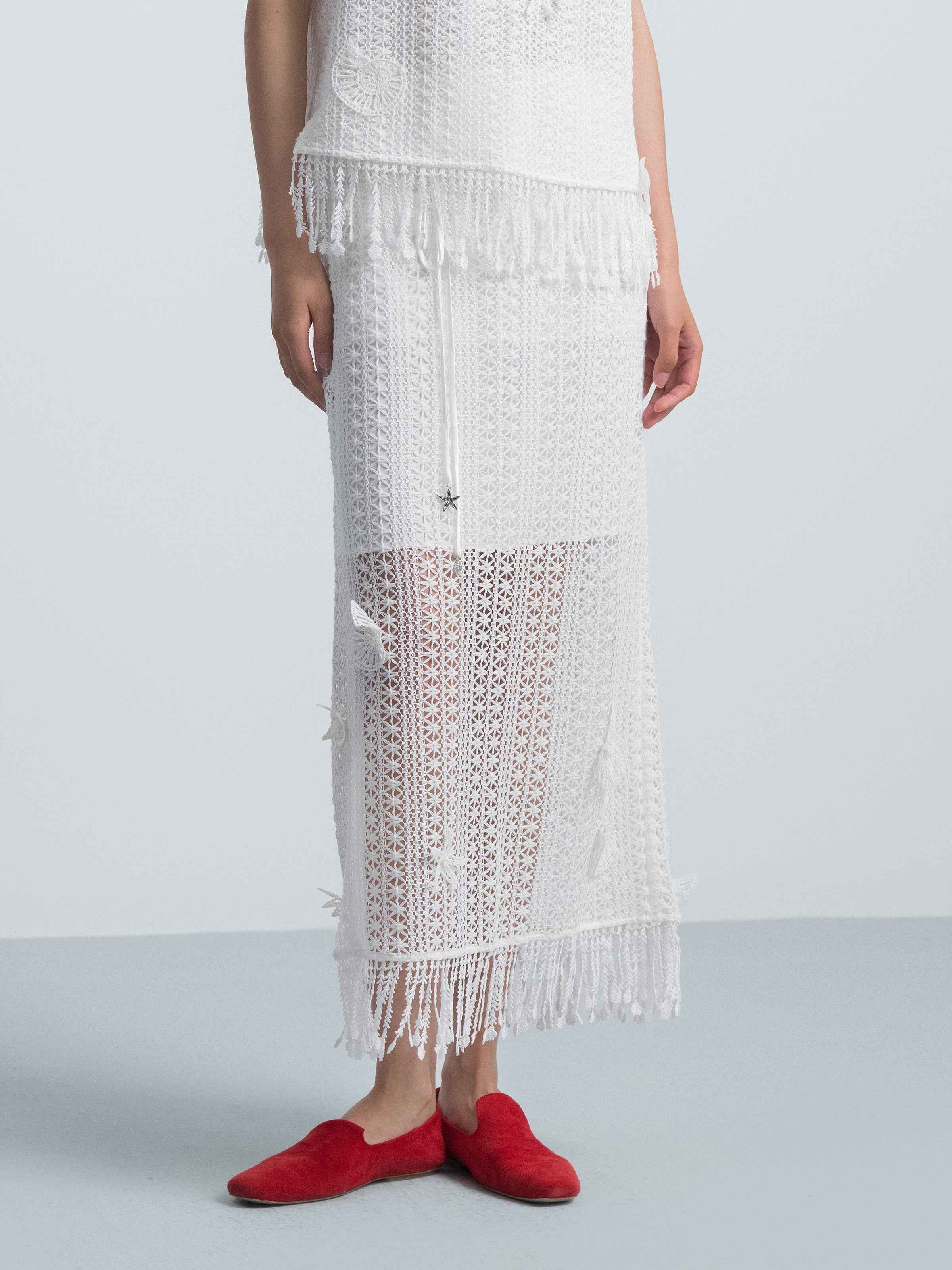 Off White Midi Skirt