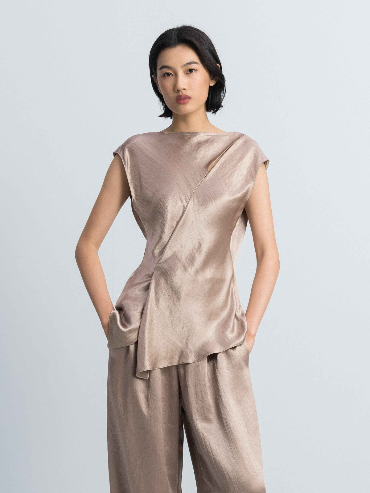 Coffee Brown Sleeveless Top