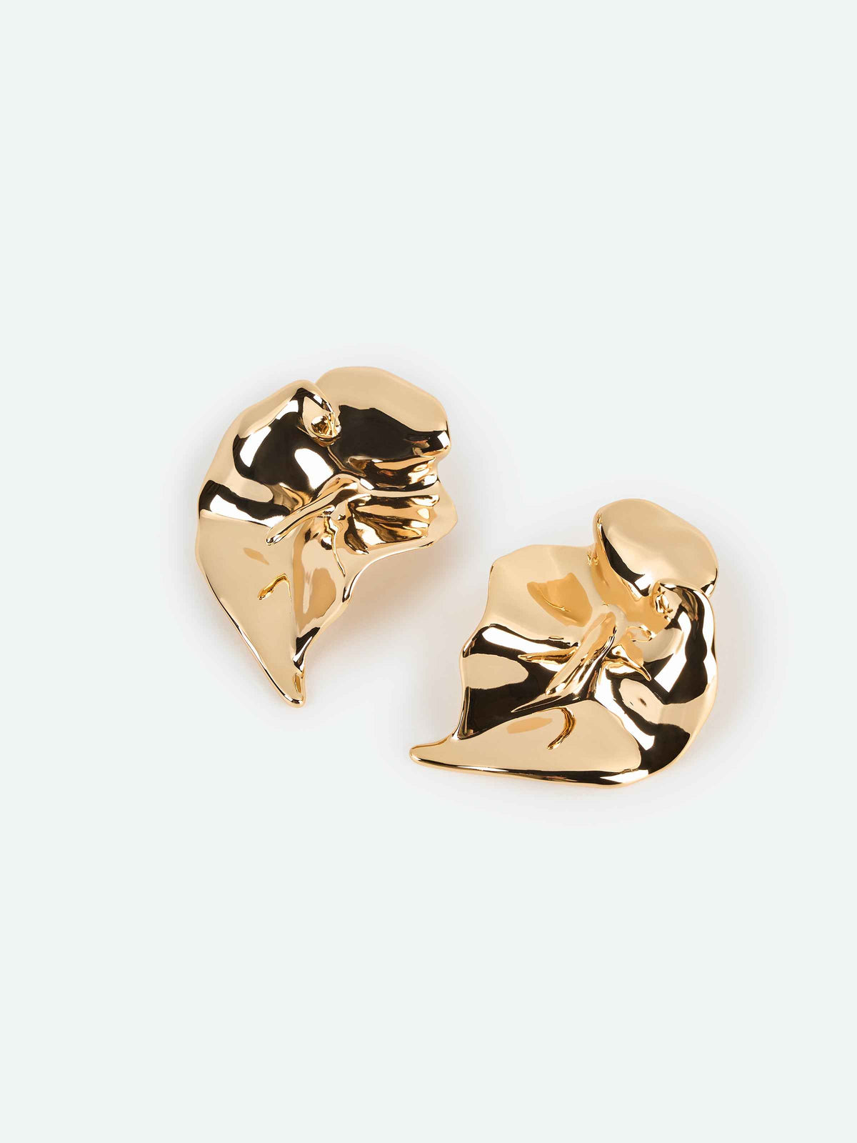 Gold 3D Calla Lily Mirror Polish Stud Earrings