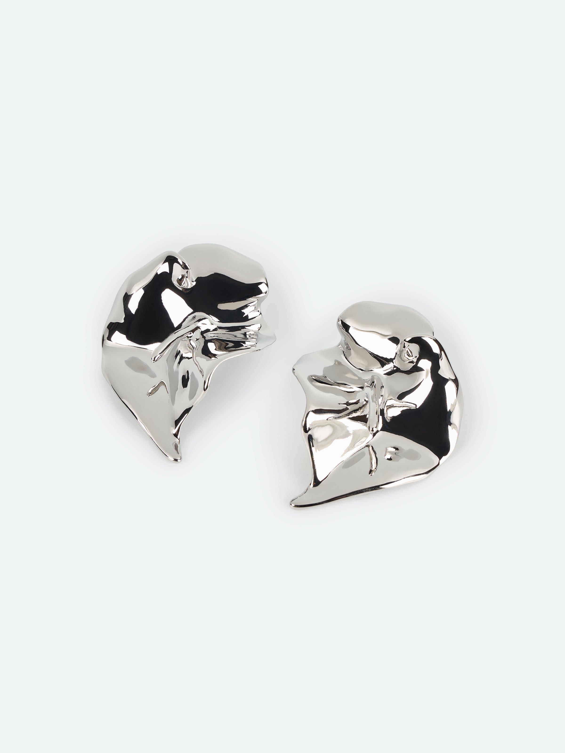 Silver 3D Calla Lily Mirror Polish Stud Earrings