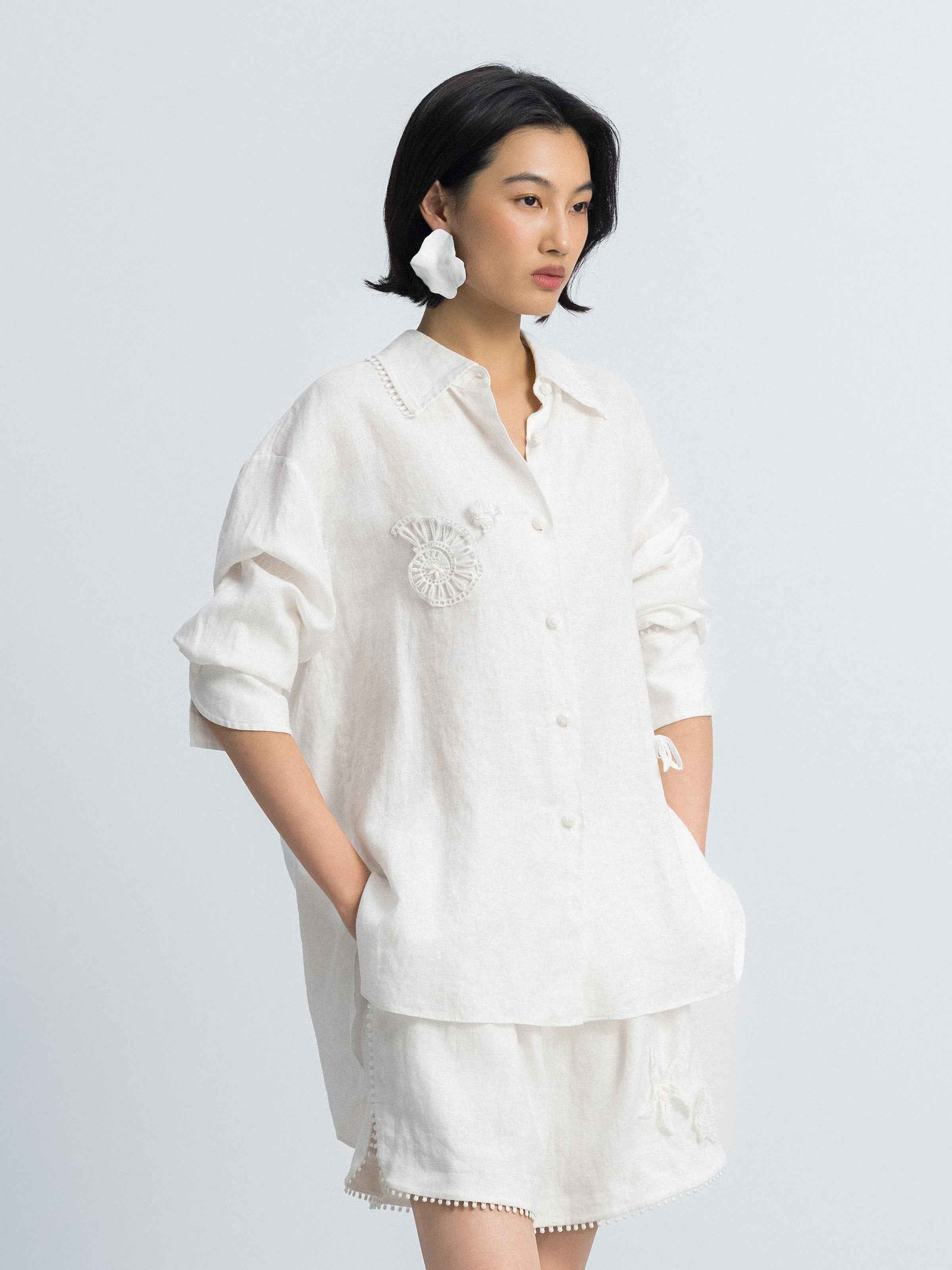 Off White Long-Sleeve Shirt