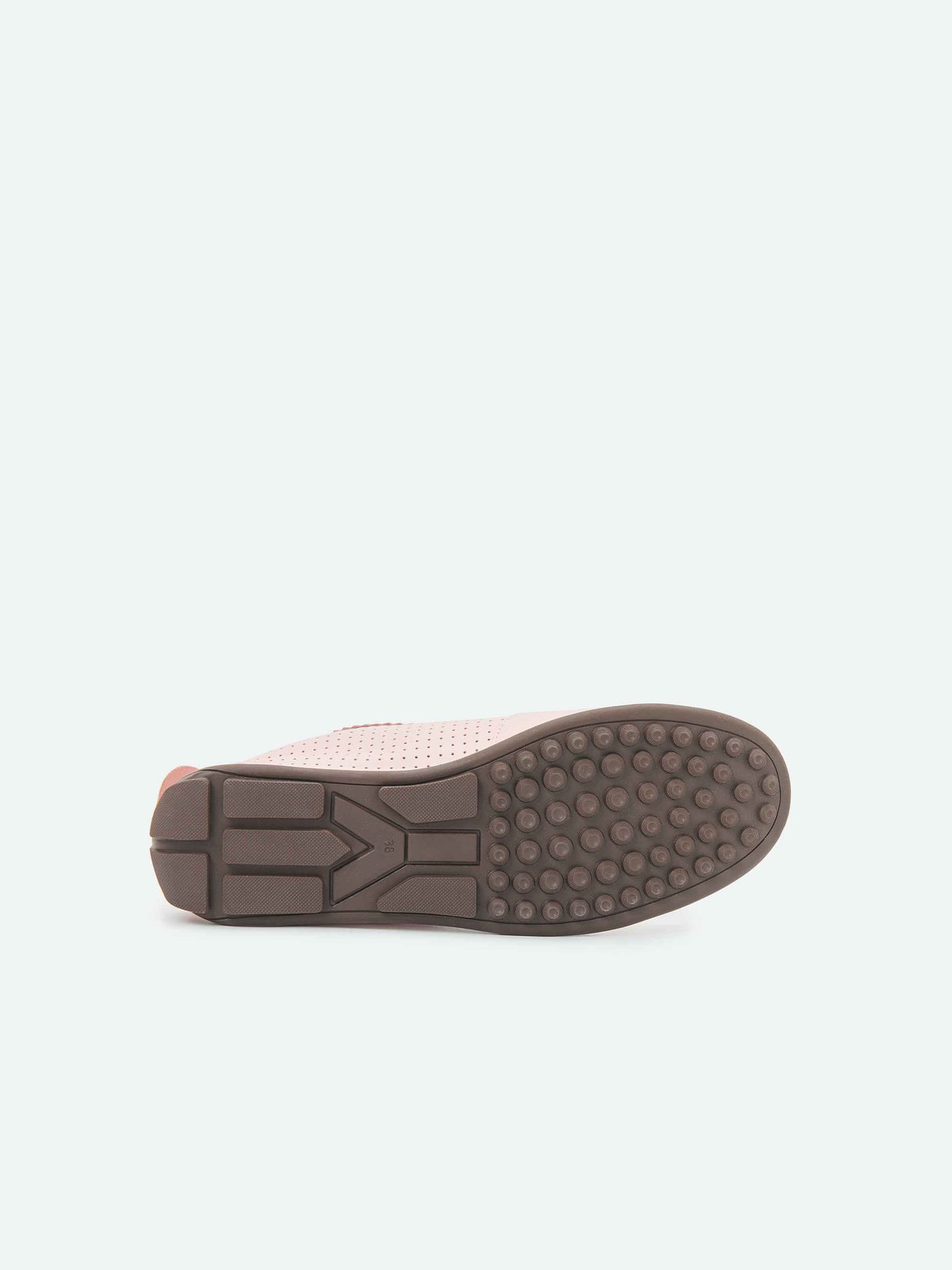 Light Pink Genuine Leather Round Toe Retro Trainer Shoes