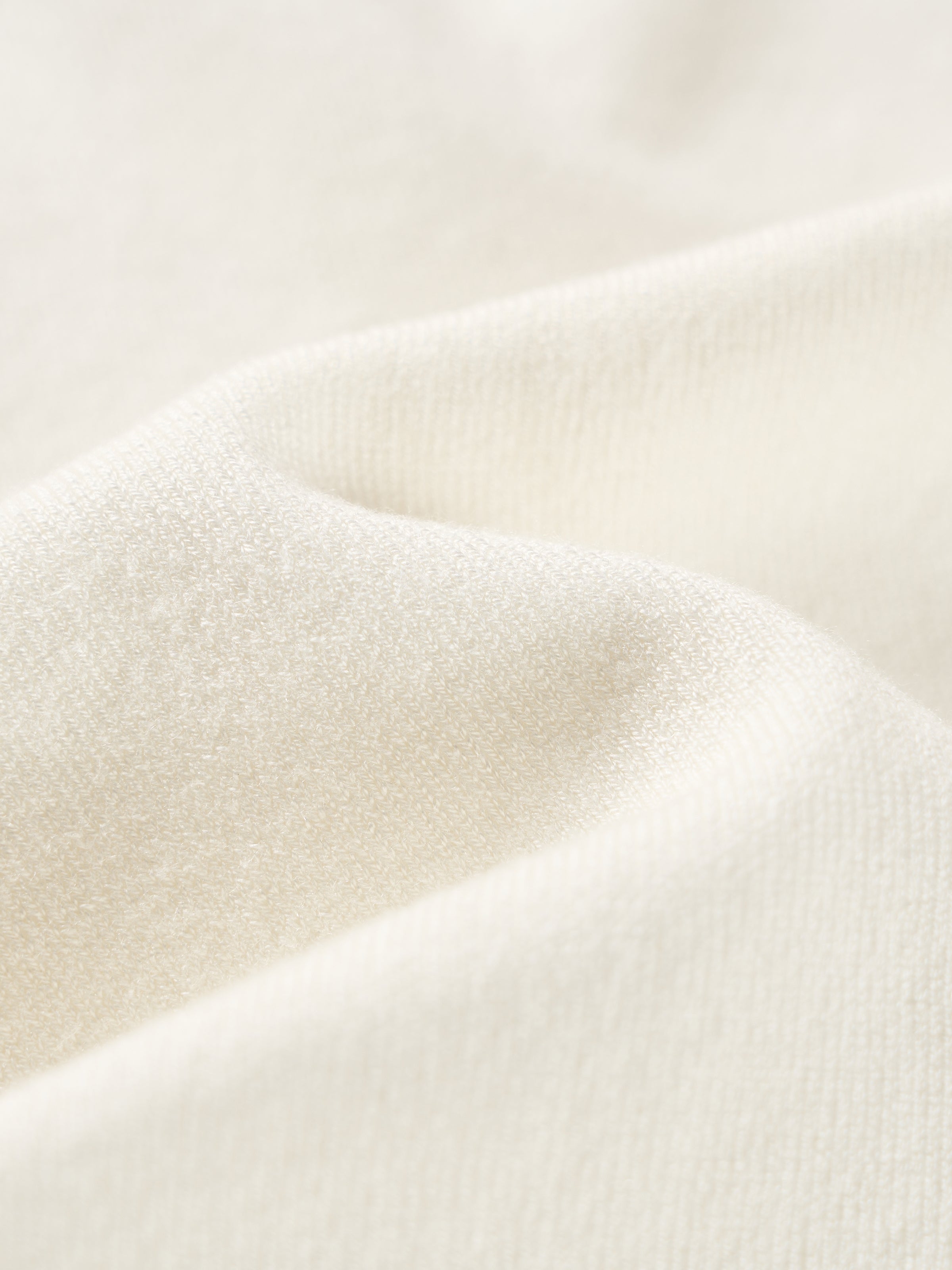 Off White Mulberry Silk Semi-High Neck Cap Sleeve Pullover