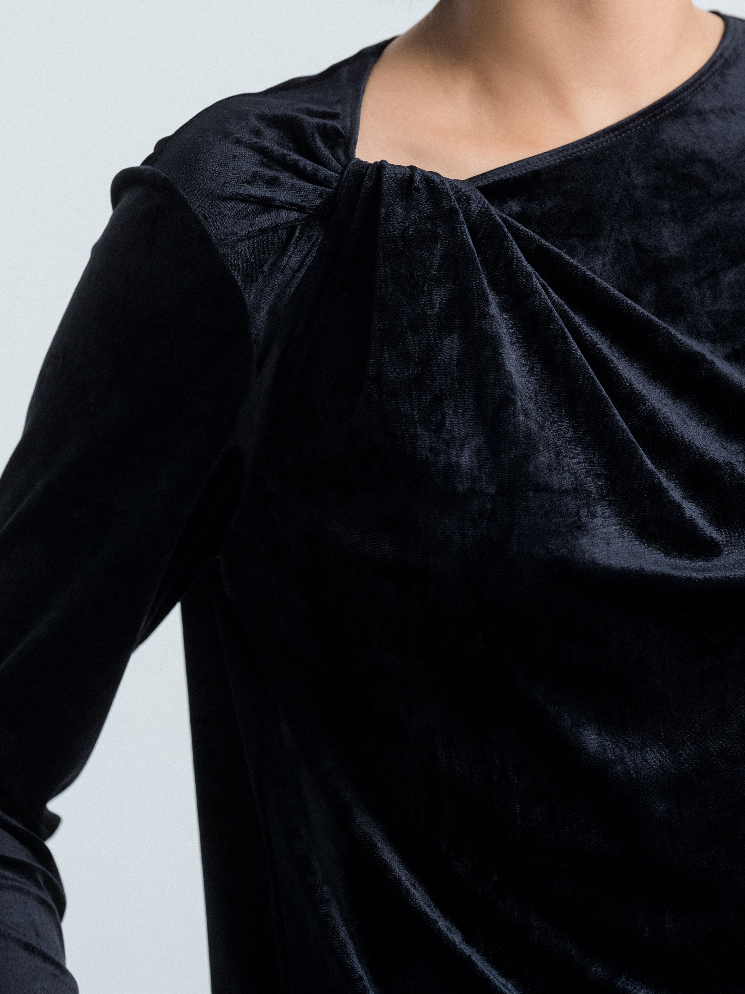 Velvet Long‑sleeve Top