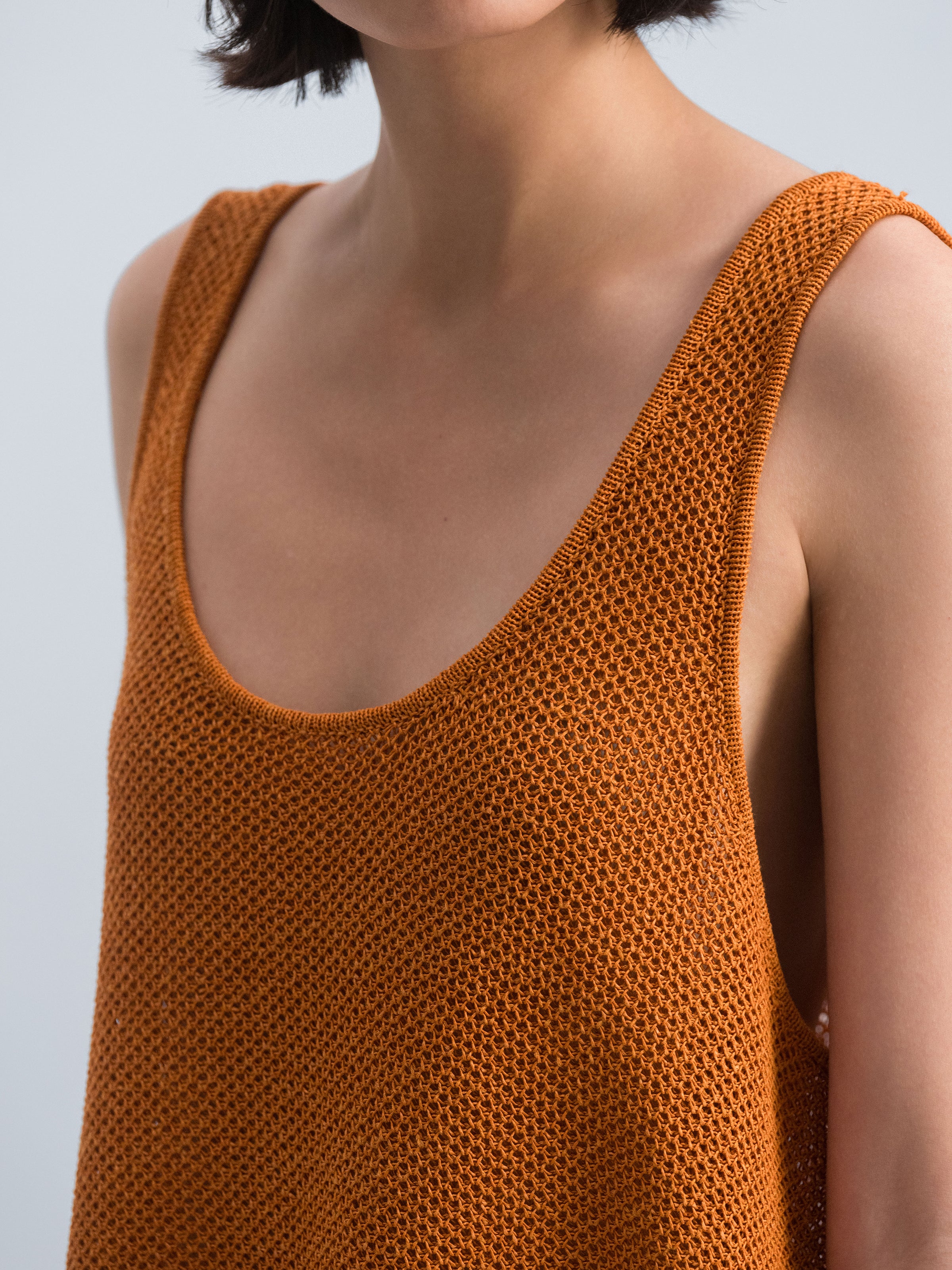 Orange Red Knitted Vest