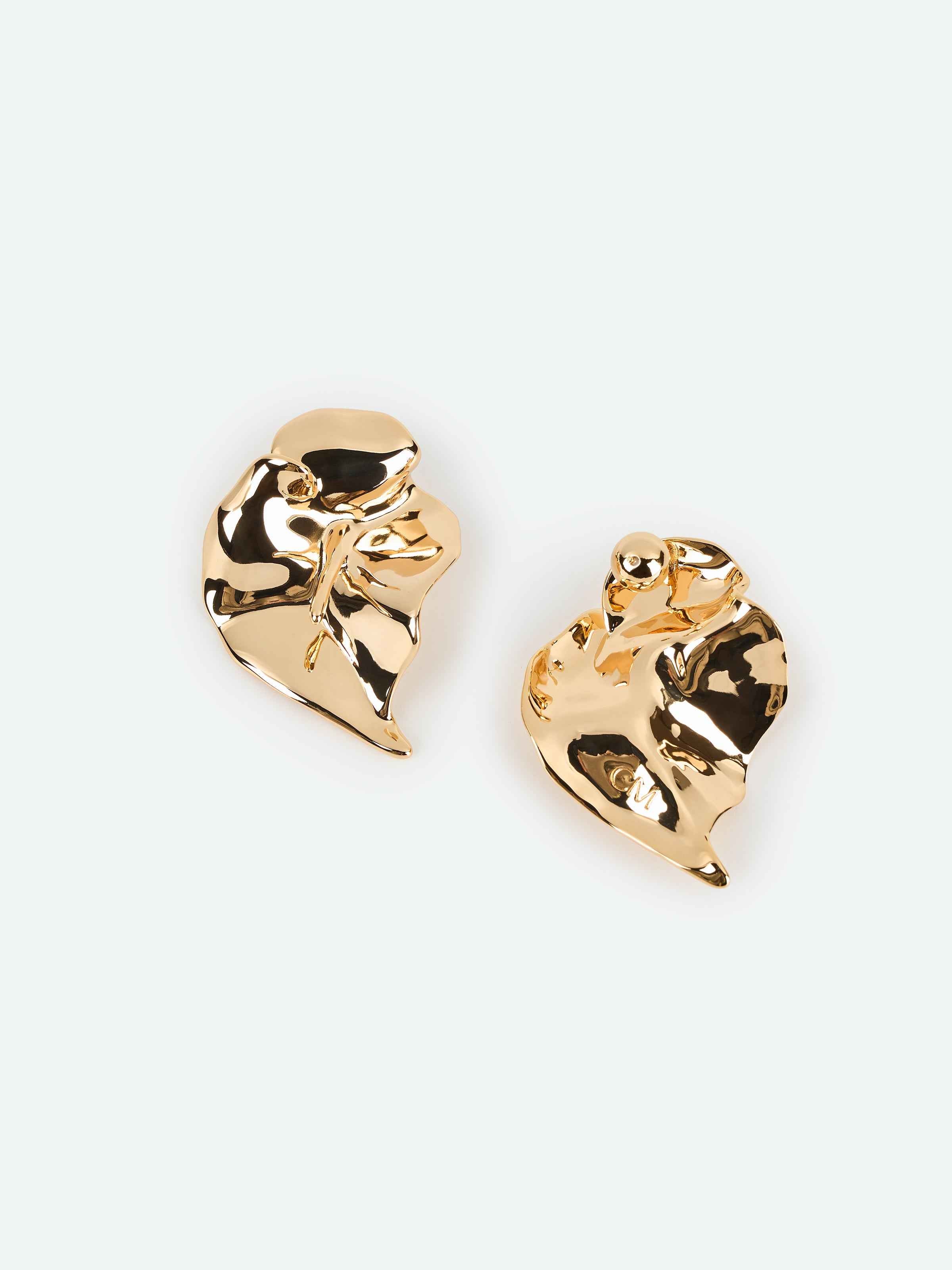 Gold 3D Calla Lily Mirror Polish Stud Earrings