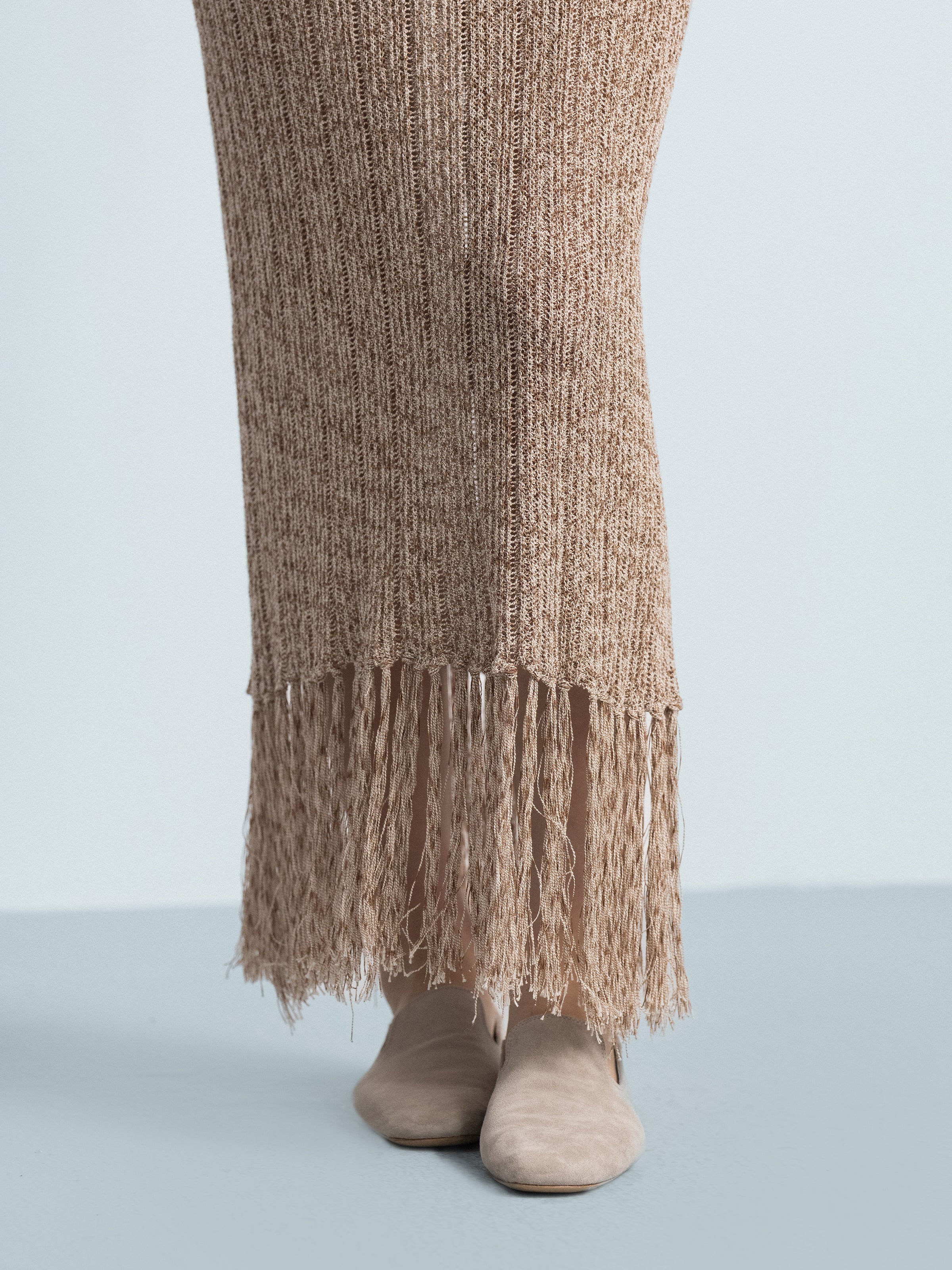 Hollow-out Knit Sleeveless Dress