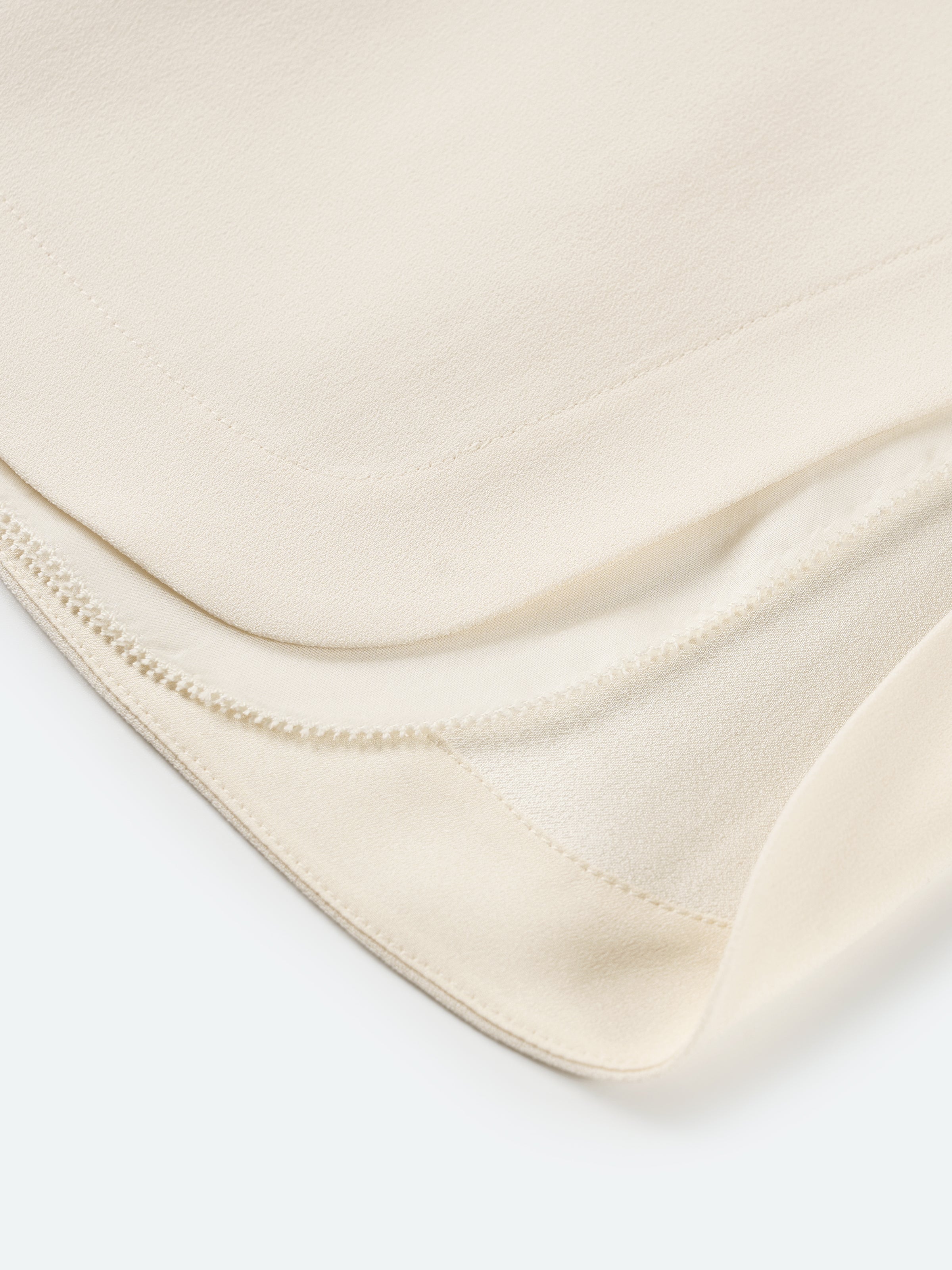 Cream White Triacetate Organza Mesh Wide-Leg Trousers