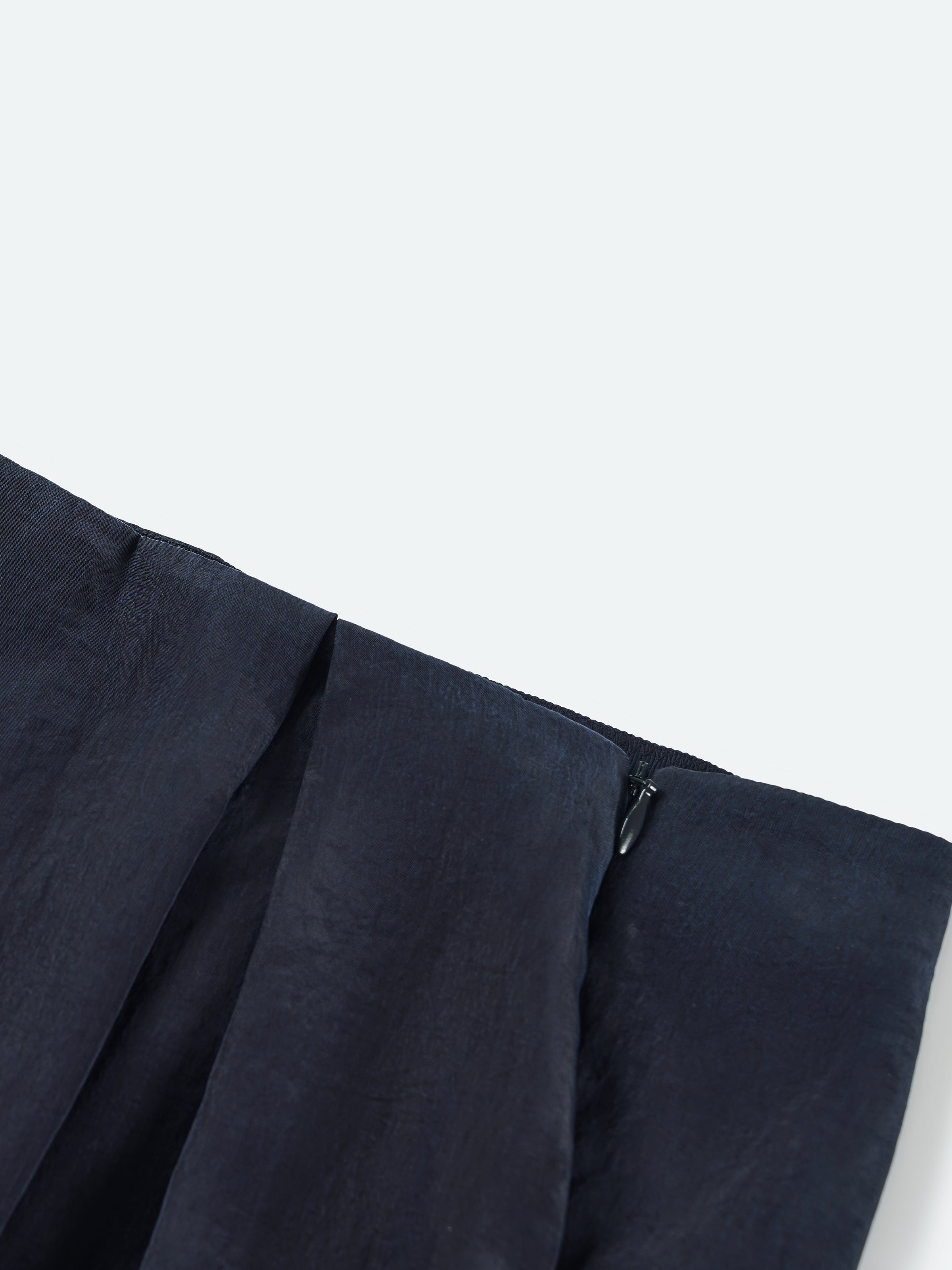 Navy Blue Tencel Snow-Washed Irregular Drape Long Skirt