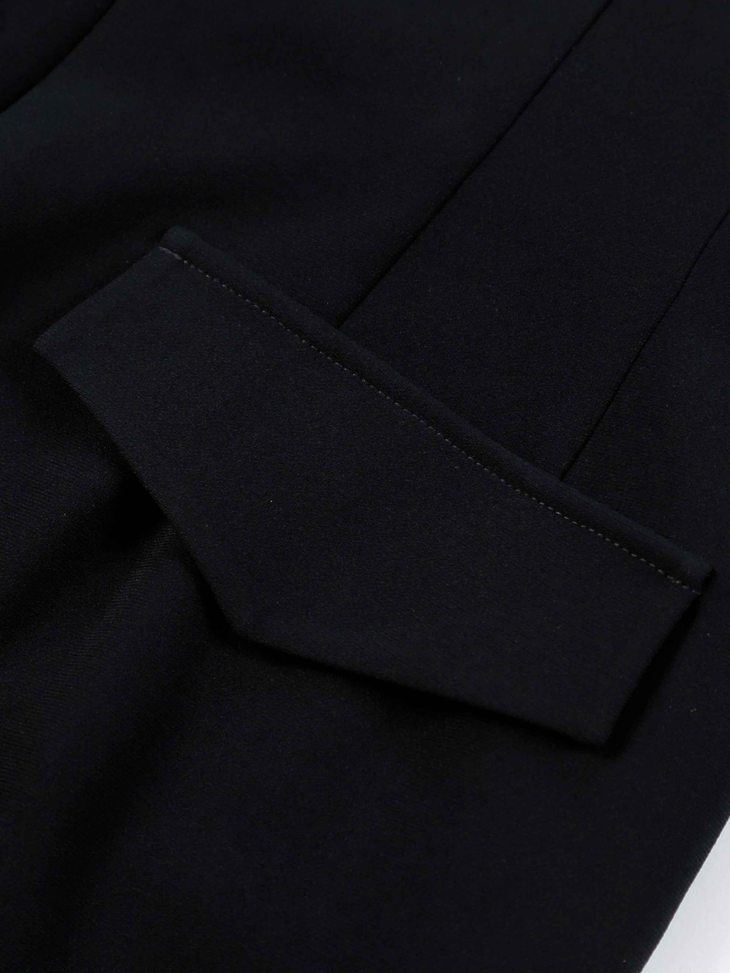 Black Triacetate Polyester Printed Flip Panel Flared Trousers