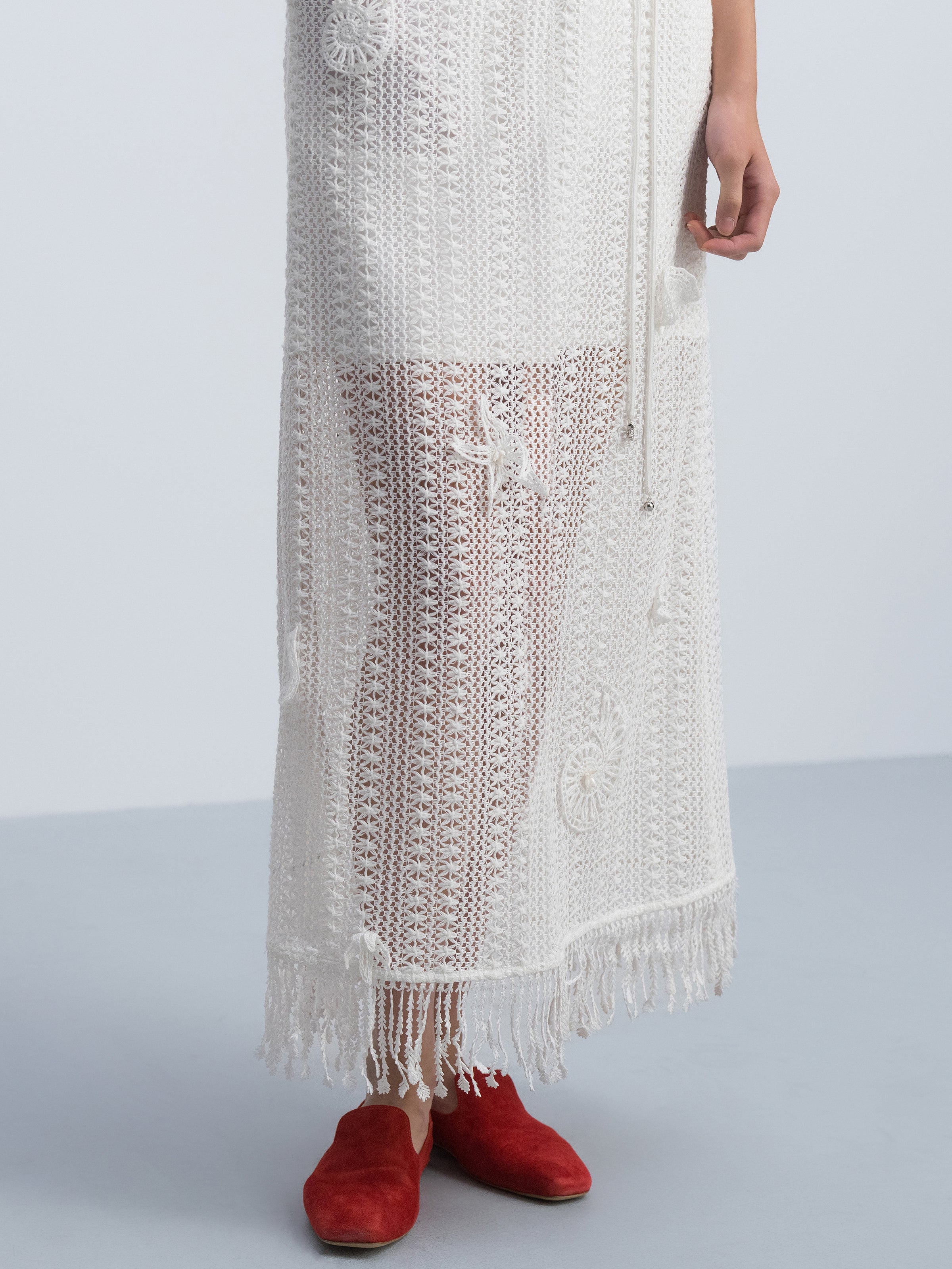Robe sans manches blanc cassé