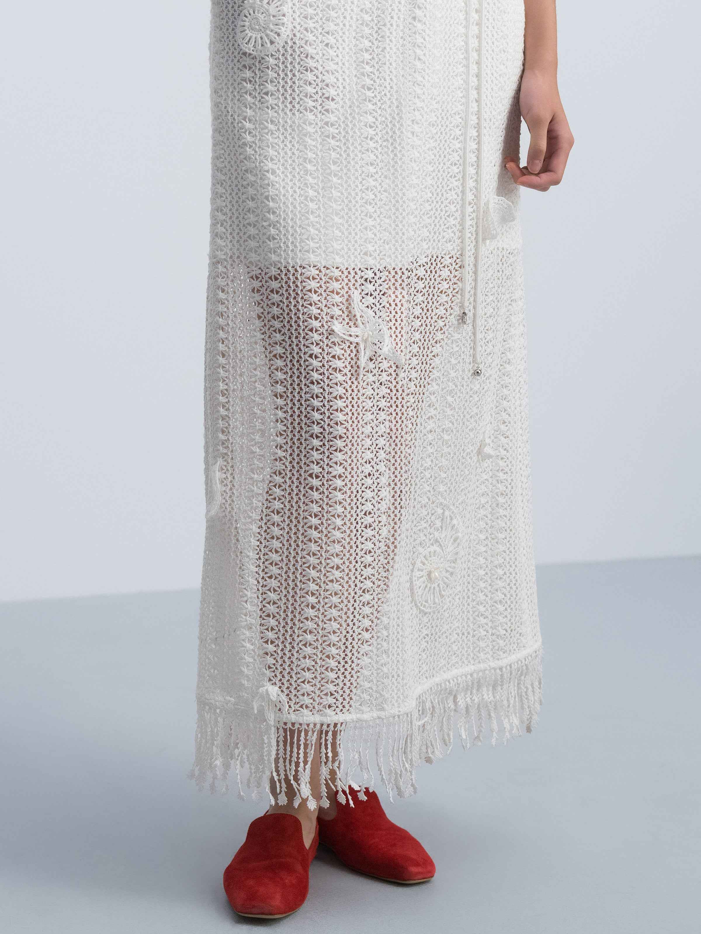 Off White Sleeveless Dress