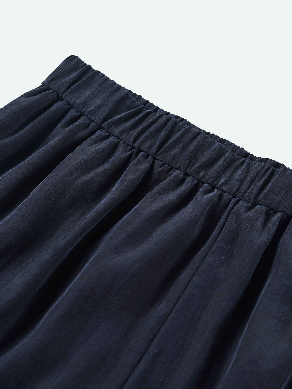 Navy Blue Tencel Snow-Washed Lantern Cuff Jogger Pants