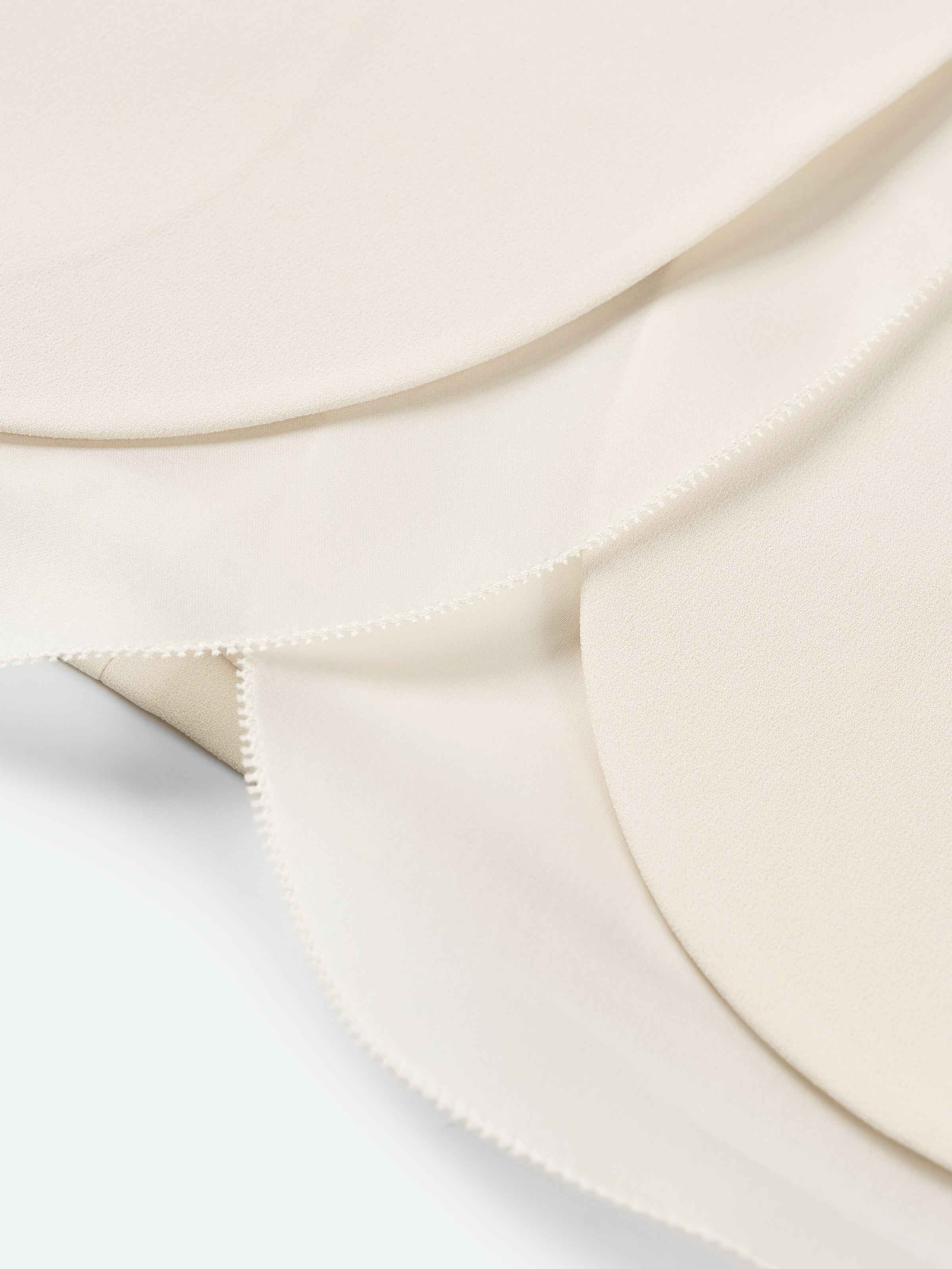 Cream White Triacetate Organza Mesh Cord Belt Blazer