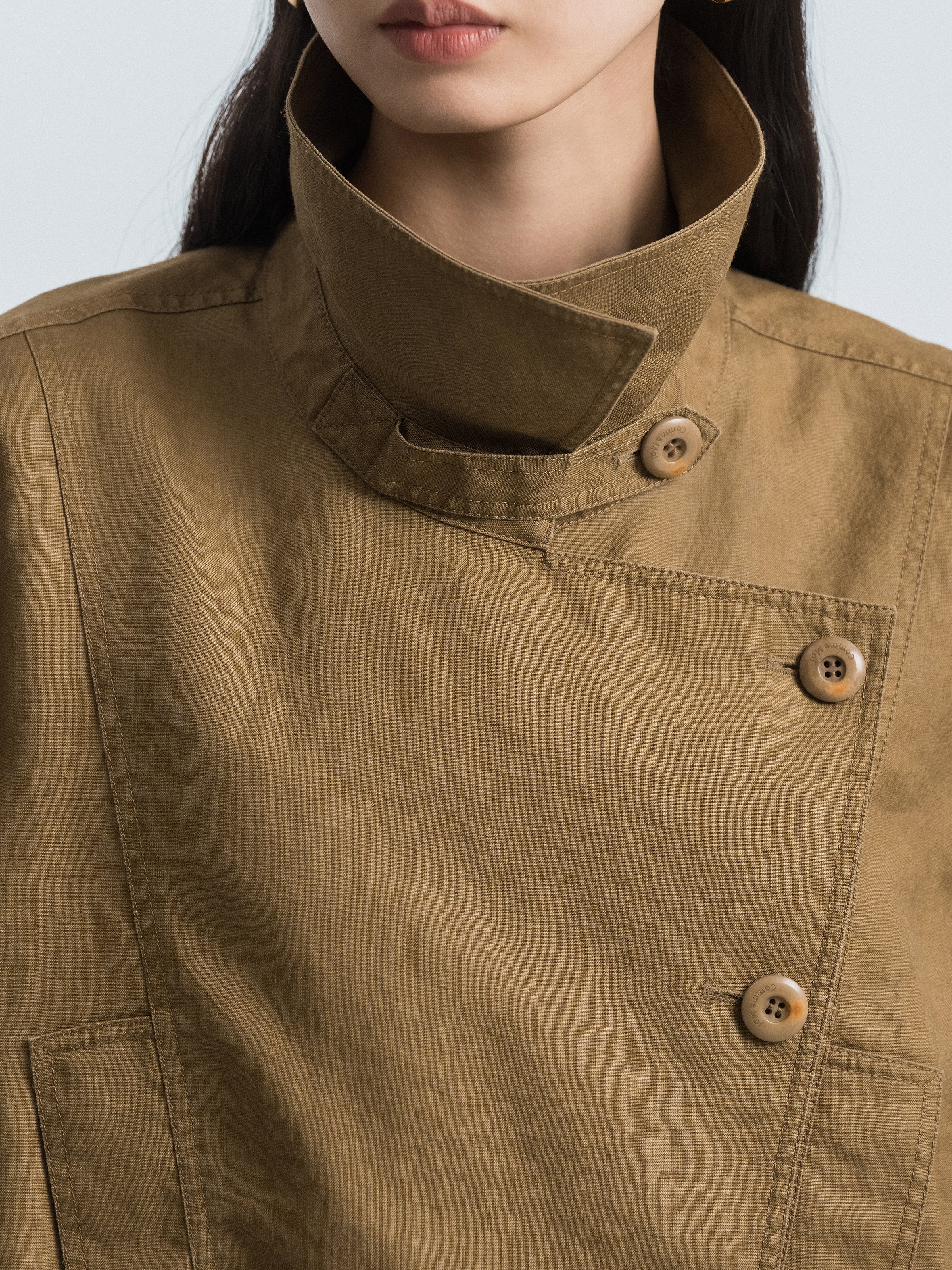 Stand‑collar Cropped Jacket