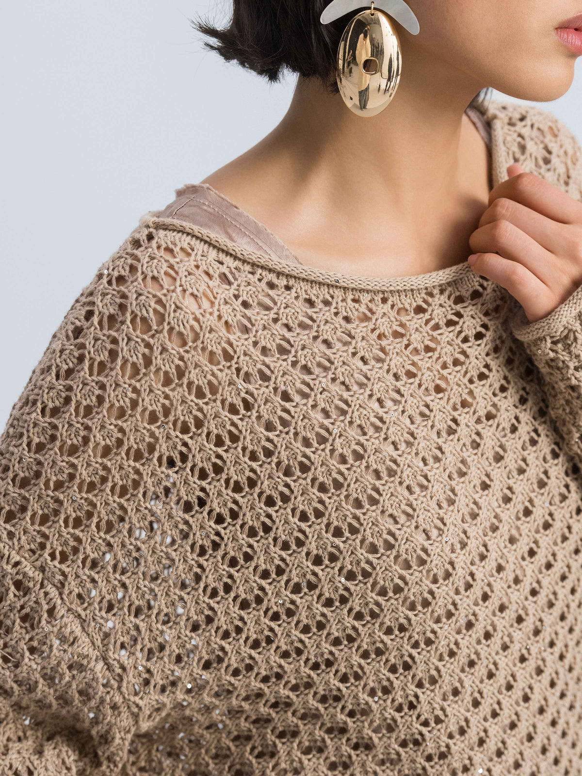 Light Khaki Knitted Pullover