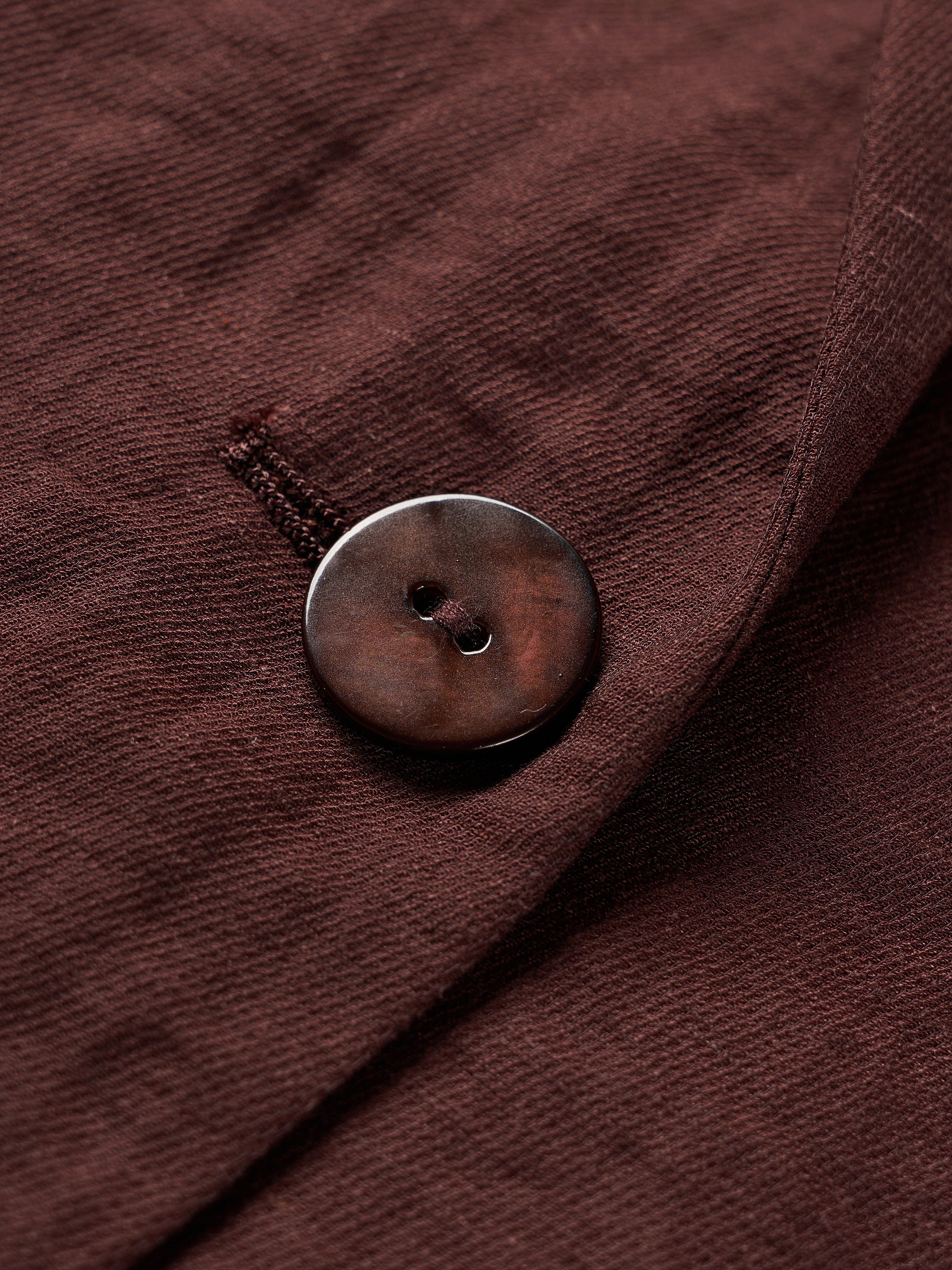 Coffee Brown Linen Blend Straight Notch Lapel Blazer