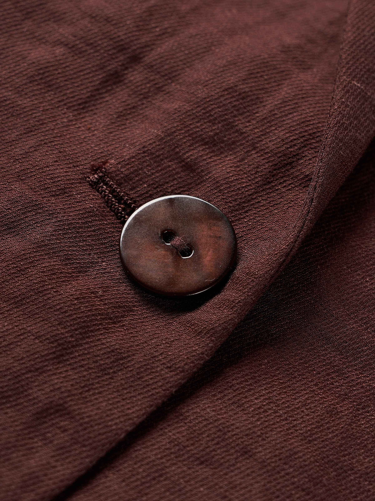 Coffee Brown Linen Blend Straight Notch Lapel Blazer