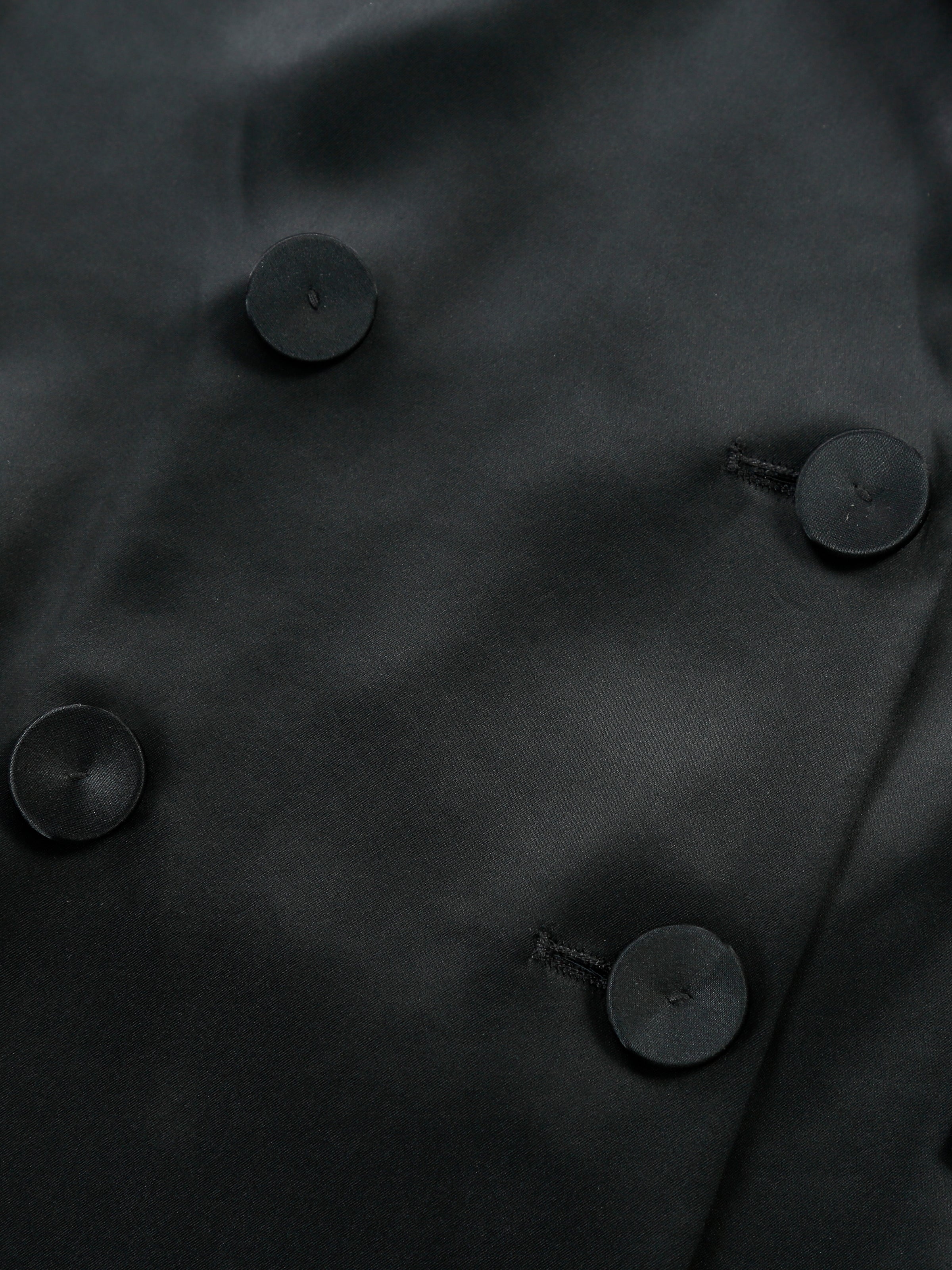 Black Triacetate Satin Classic Straight Blazer