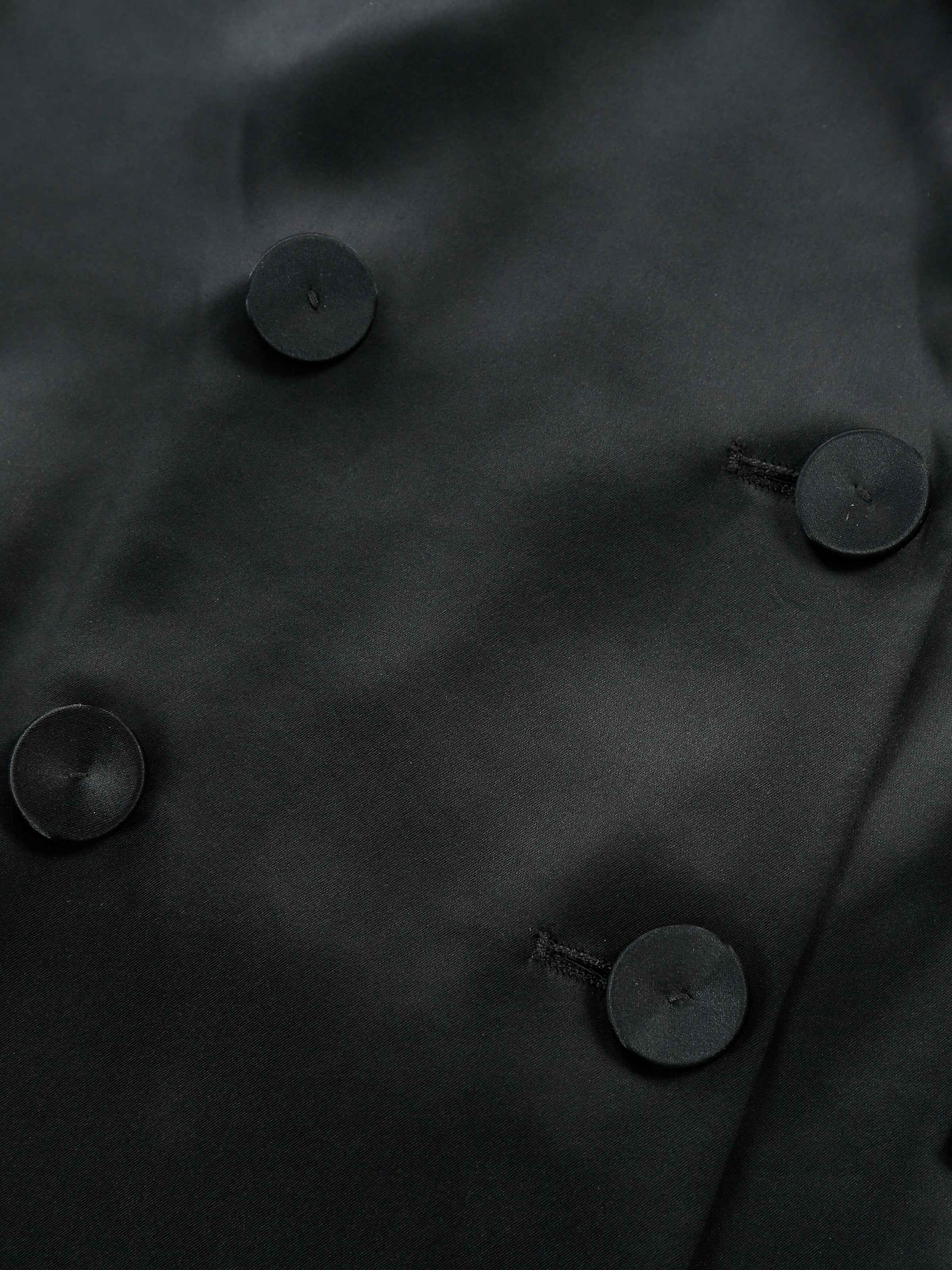 Black Triacetate Satin Classic Straight Blazer