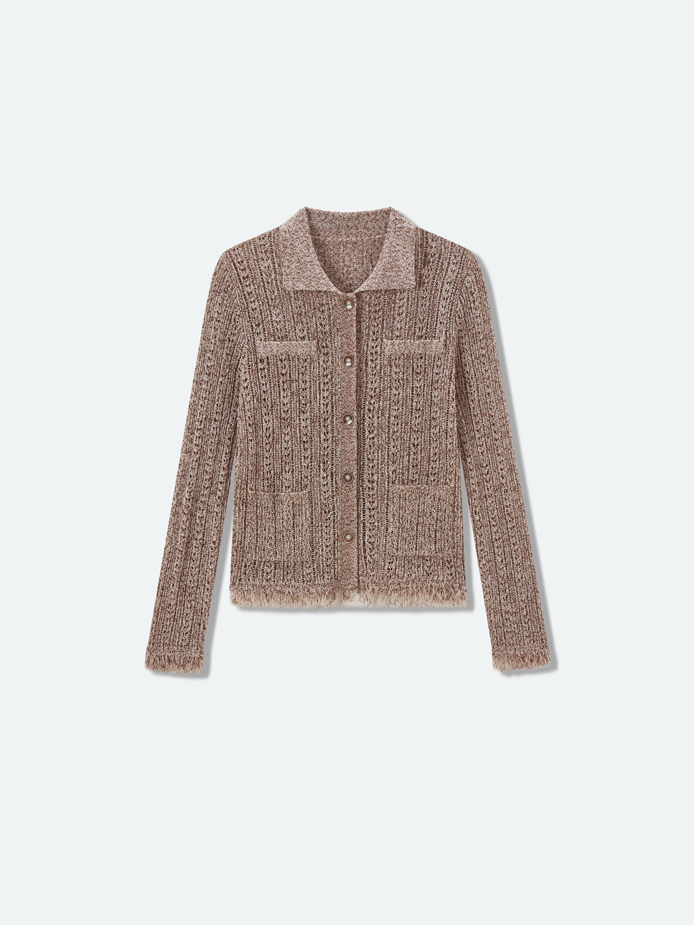 Hollow-out Knit Cardigan