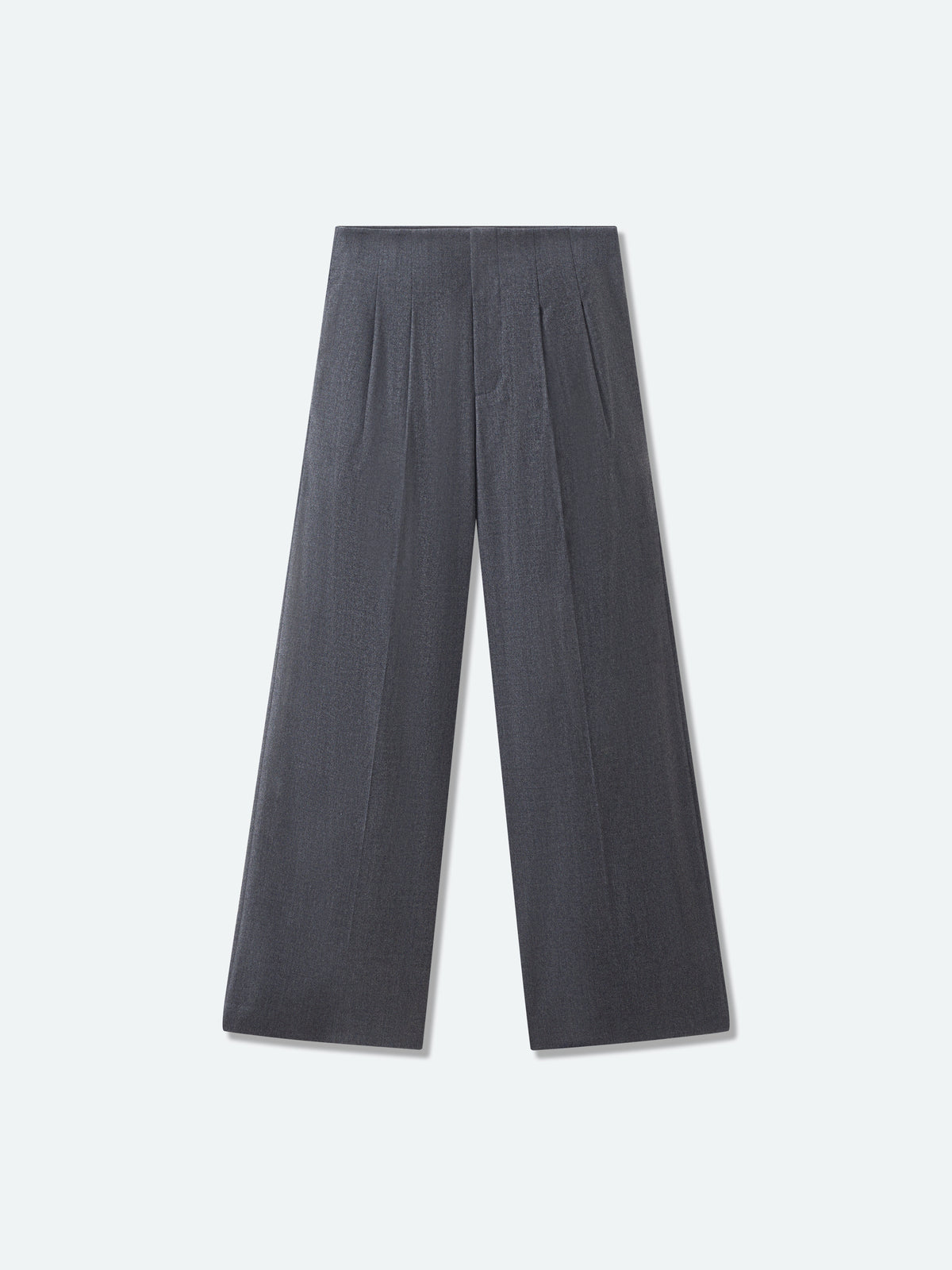 Worsted Wool Wide Leg Trousers