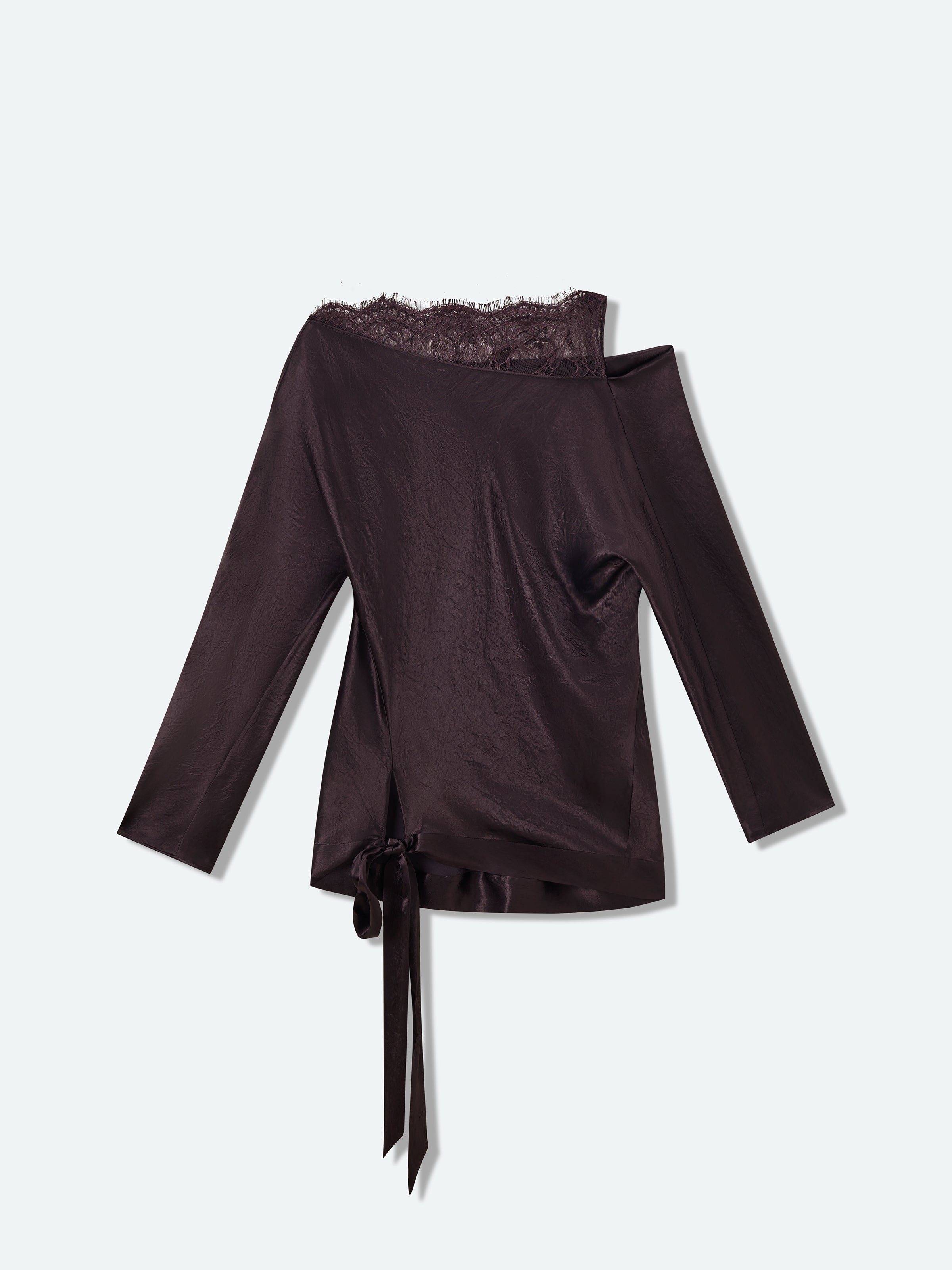 One-Shoulder Tie Lace Top