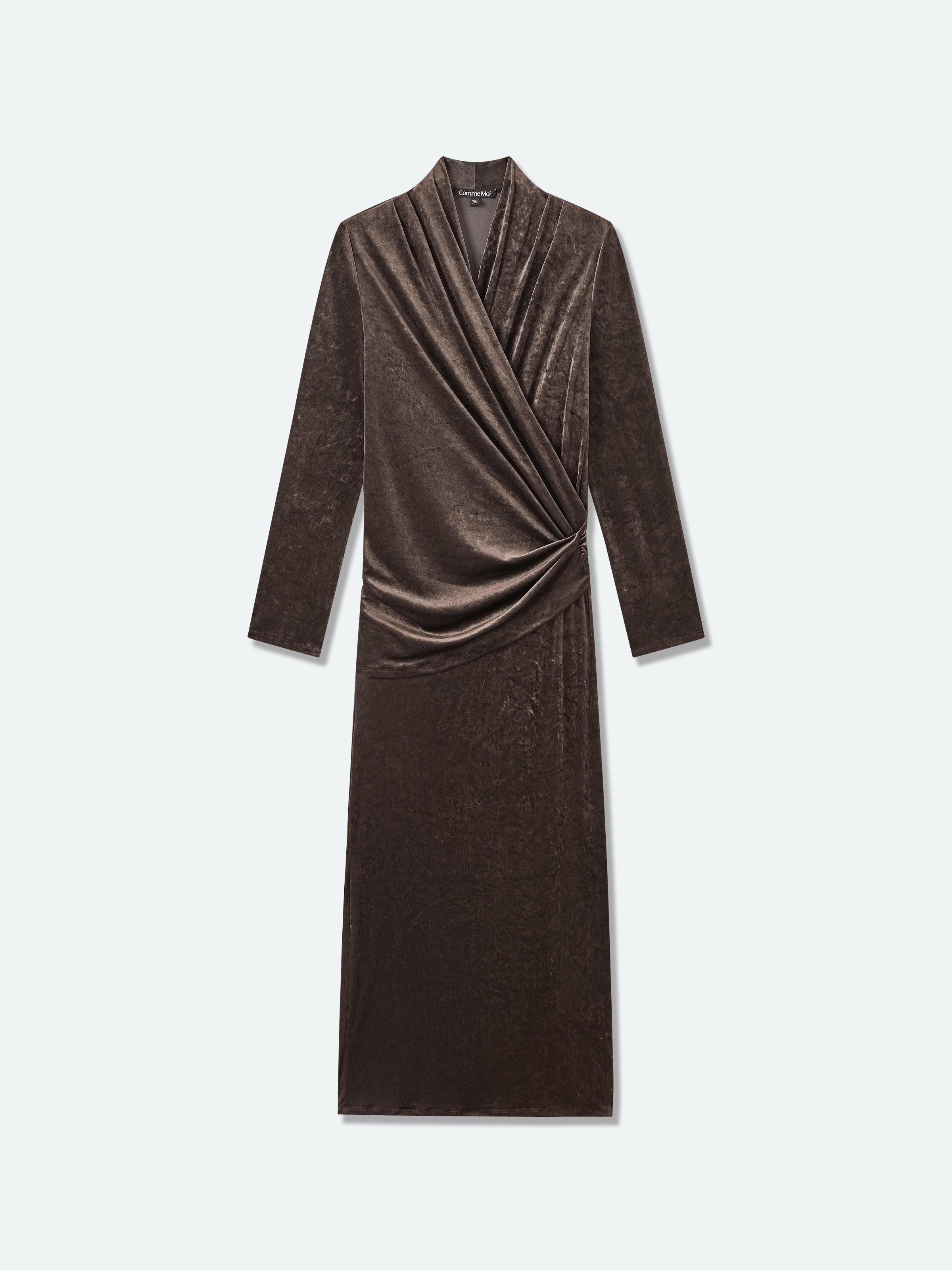 Pleated Wrap‑over Dress