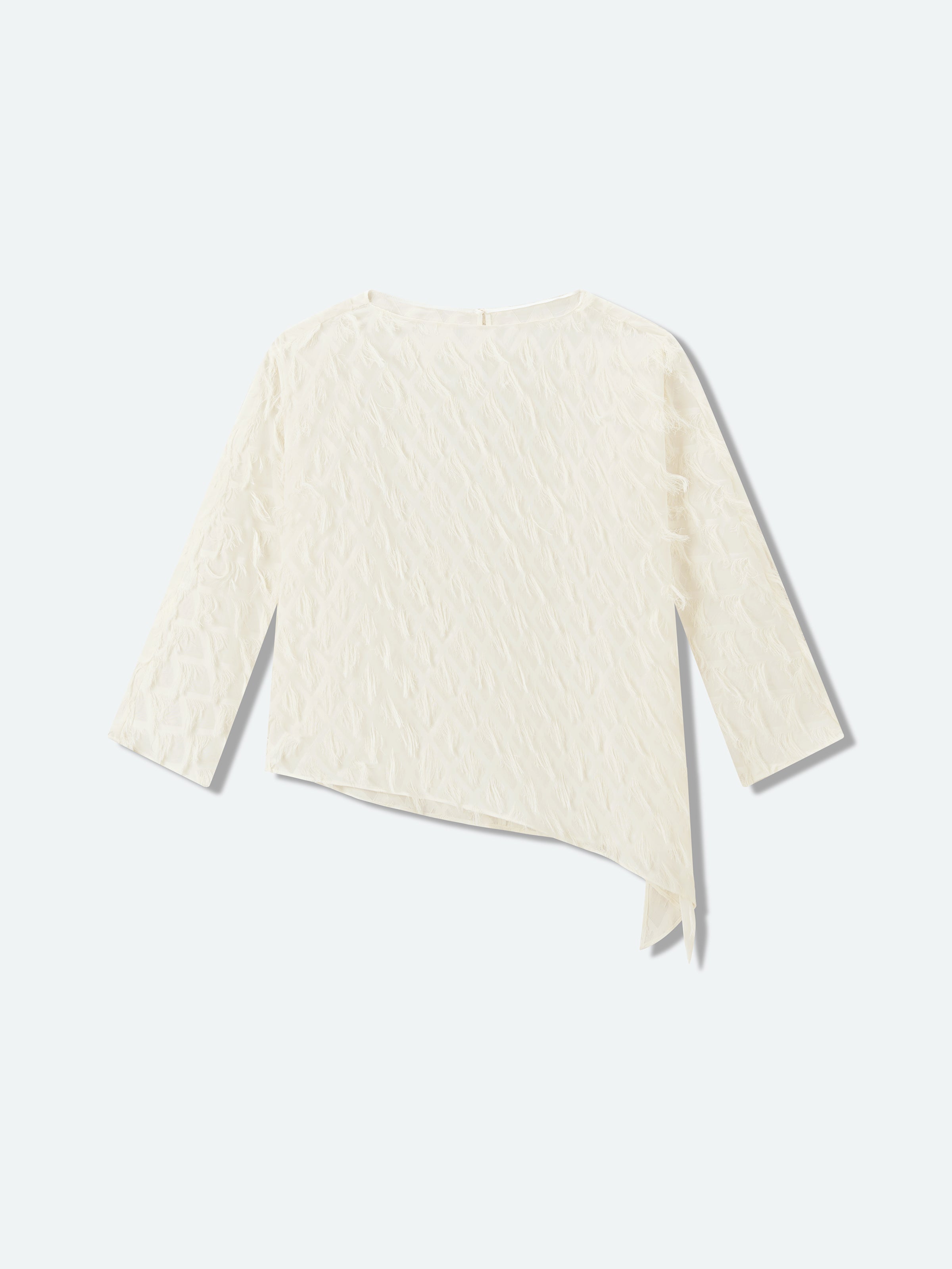 Asymmetric Hem Top with Tassel Details