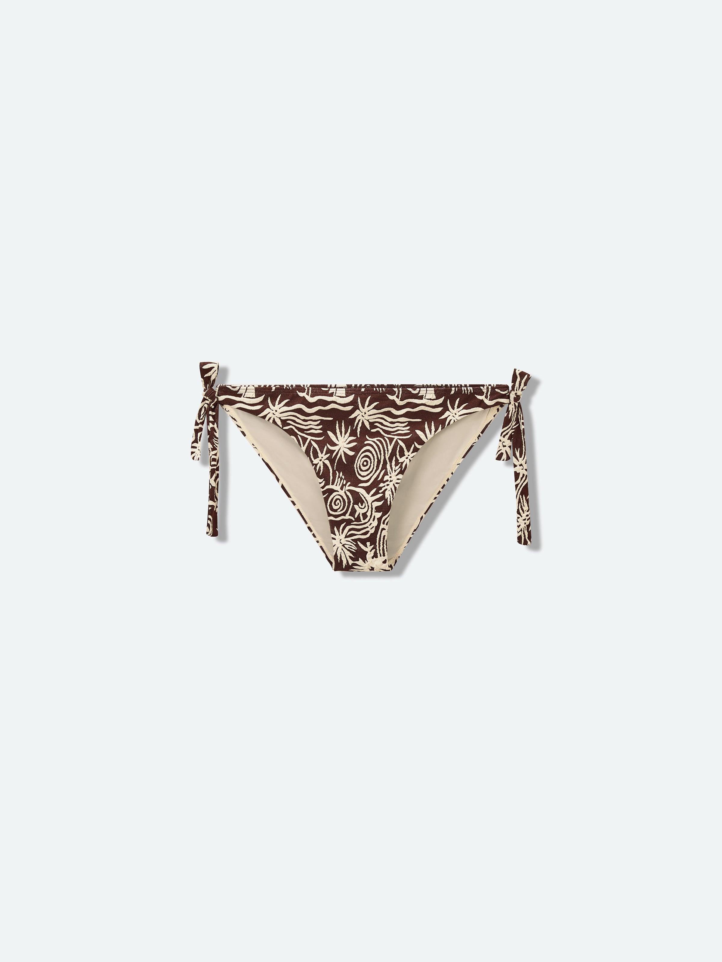 Pattern Swimwear Side Tie Brief Swim Bottom