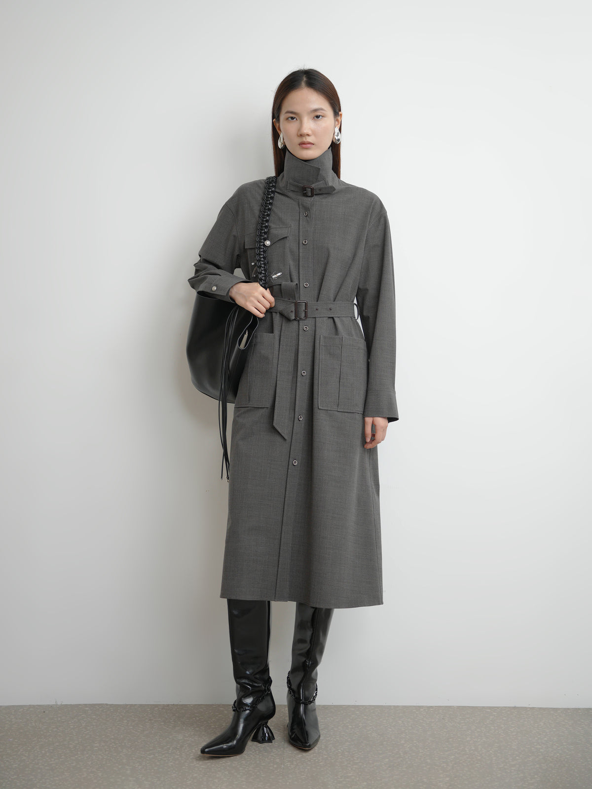Trench-style Embroidered Dress