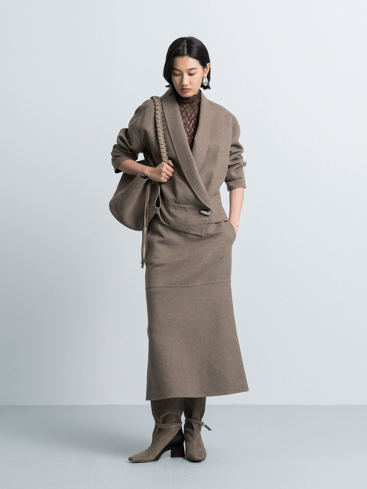 Double-face Wool Mermaid Skirt
