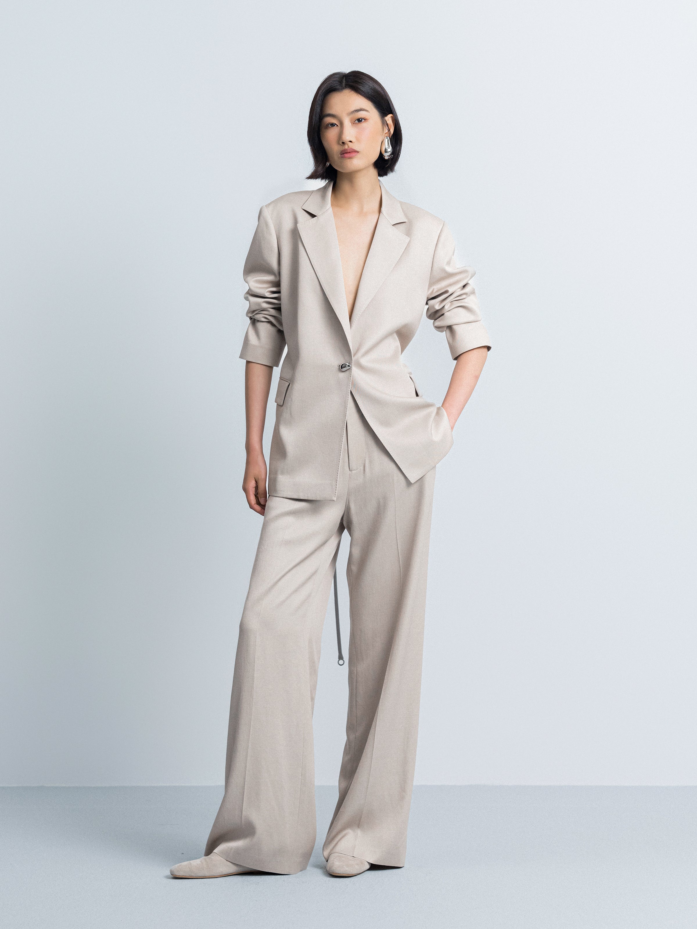 Continuous Waistband Wide Leg Pants