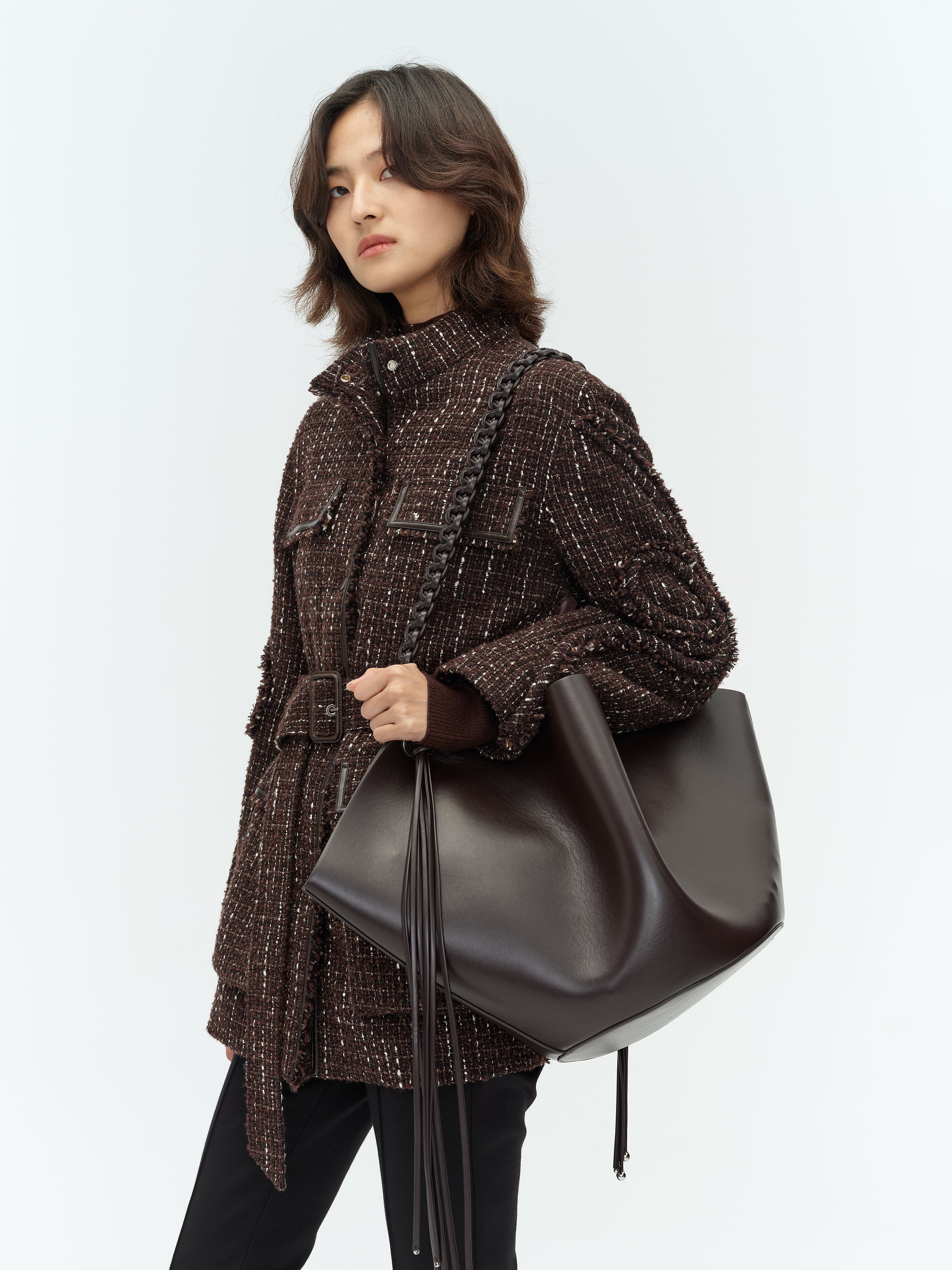 Large Woven Strap Shoulder Bag