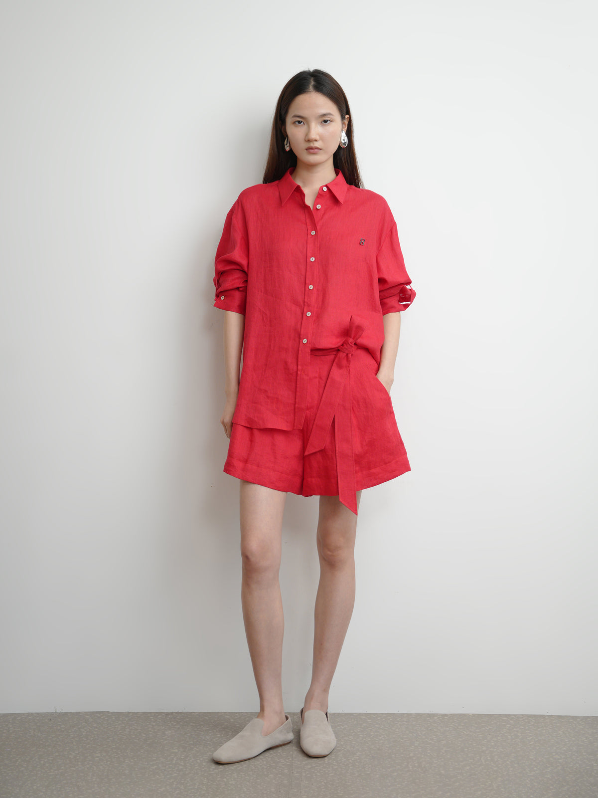 Layered Pleat Waist Shorts
