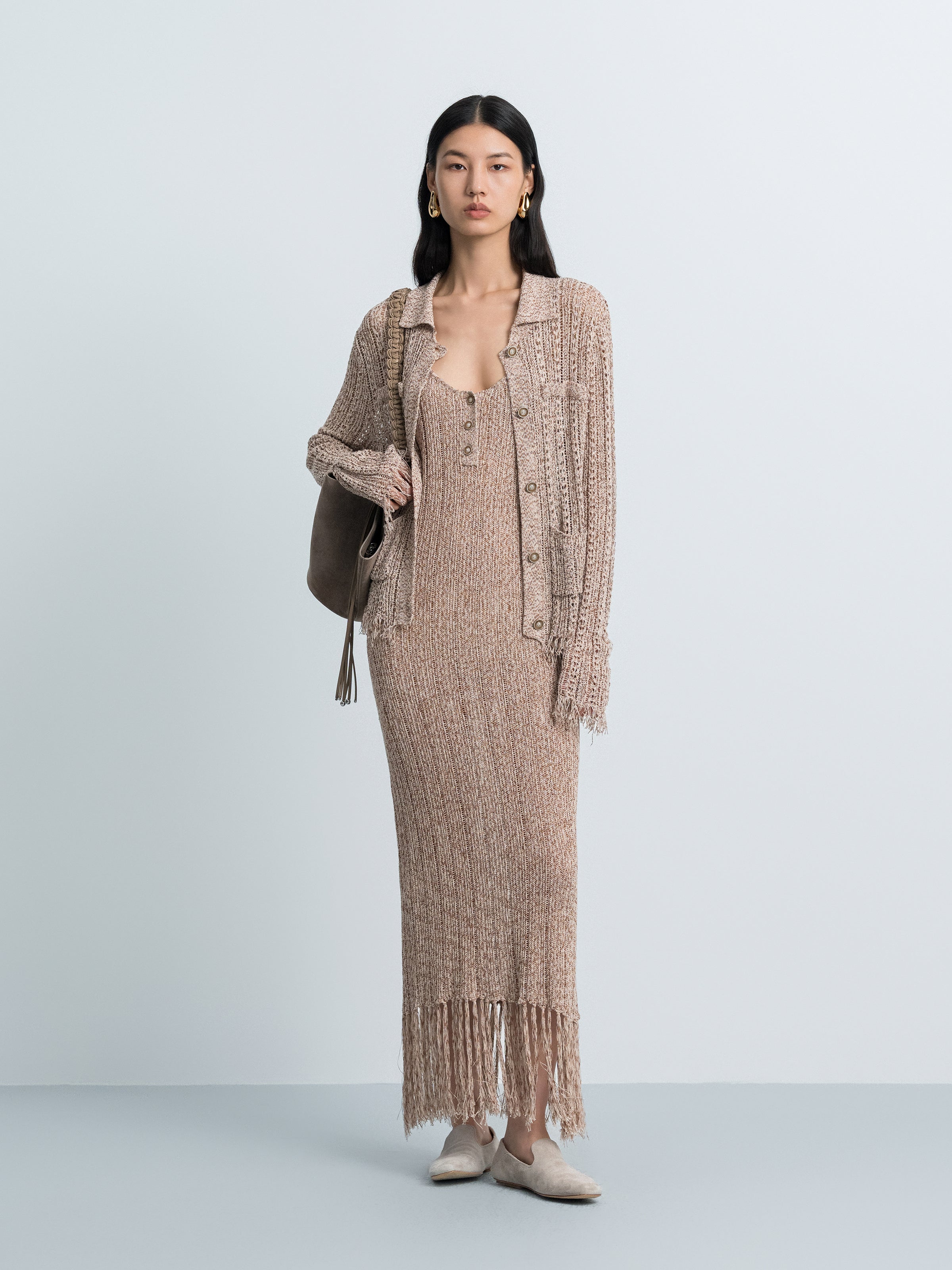 Hollow-out Knit Cardigan