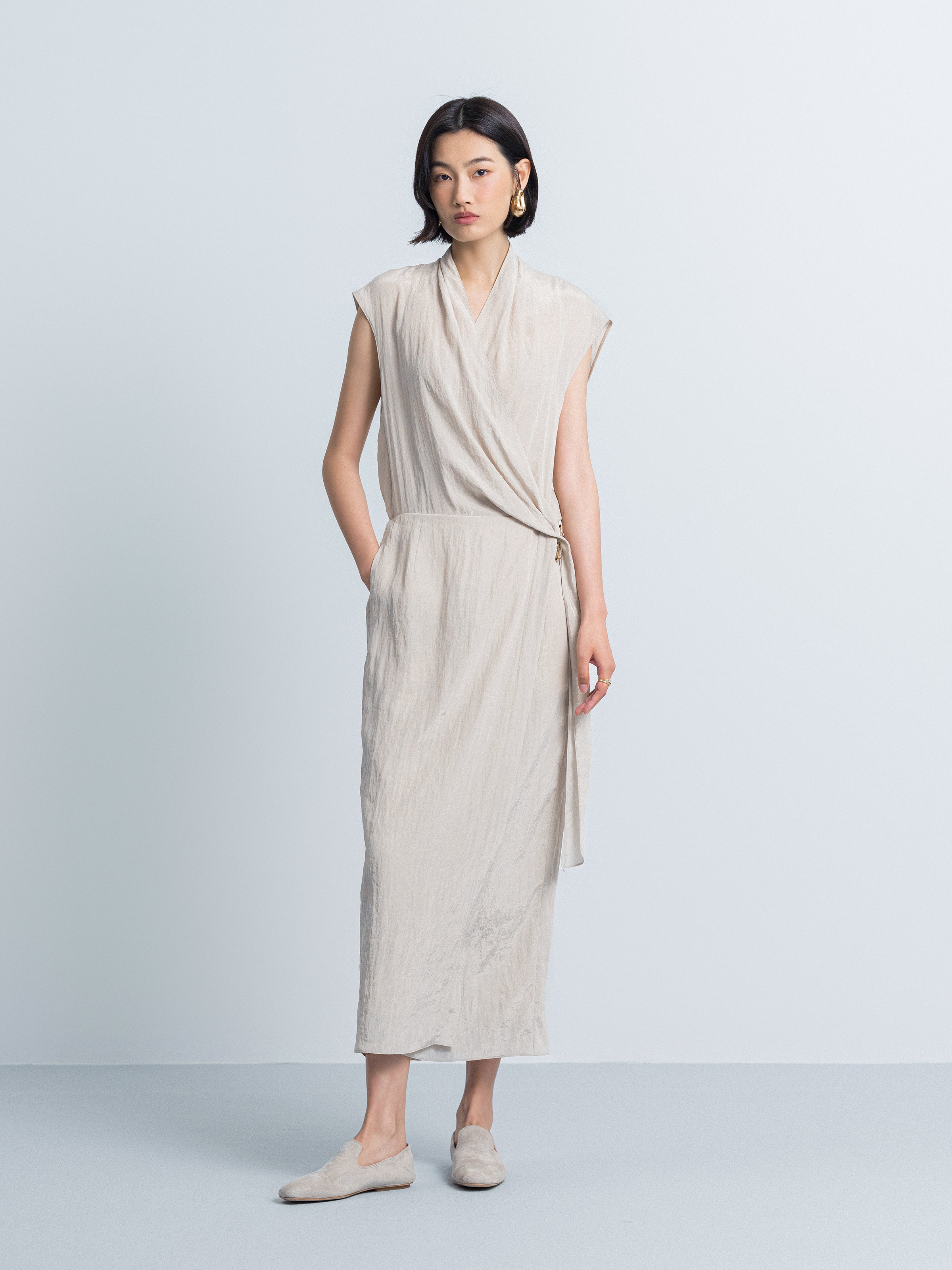 Long Sleeve V-Neck Dress